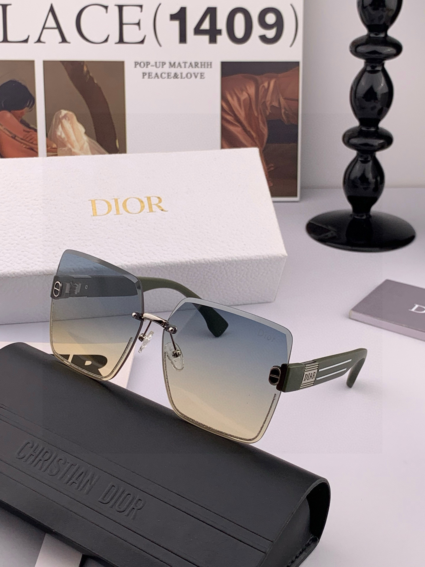 🔺 【DIOR-迪奥】2025开春新款 潮流爆款 时尚方框太阳镜 高品质 佩戴舒适 网红潮款墨镜 型号：
