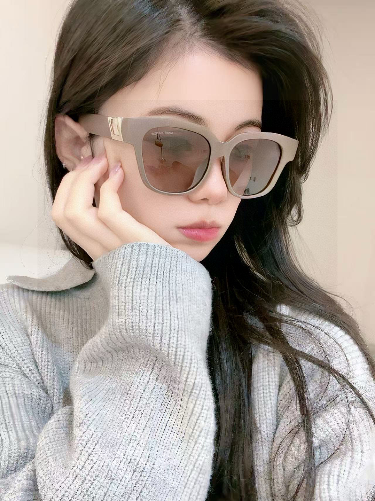 【TR偏光系列】lv大框太阳镜墨镜经典的方框设计，不挑脸型，无论搭配大衣还是连衣裙都非常显气质偏光镜片预