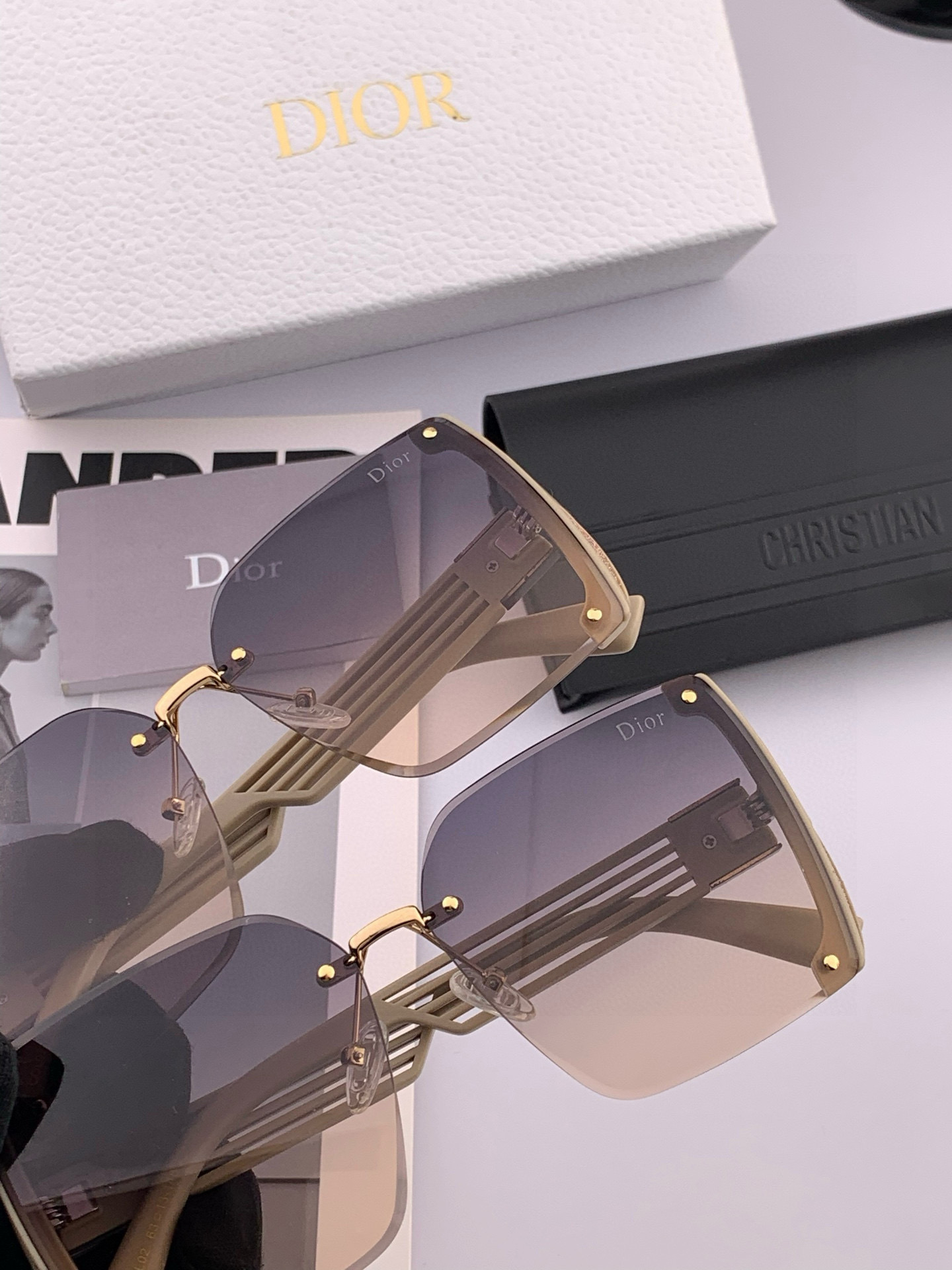 🔺 【DIOR-迪奥】2025开春新款 潮流爆款 时尚方框太阳镜 高品质 佩戴舒适 网红潮款墨镜 女士高