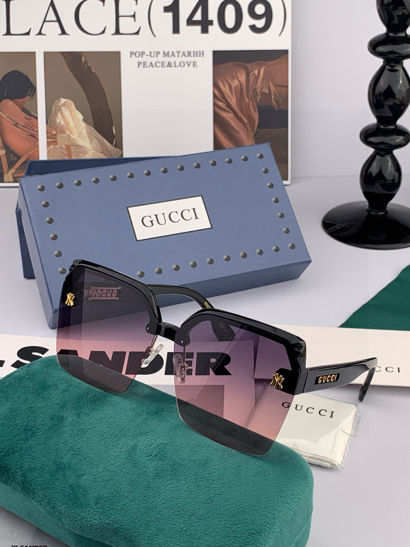 【TR偏光系列】Gucci 经典的方框设计，不挑脸型，无论搭配大衣还是连衣裙都非常显气质偏光镜片预防紫外