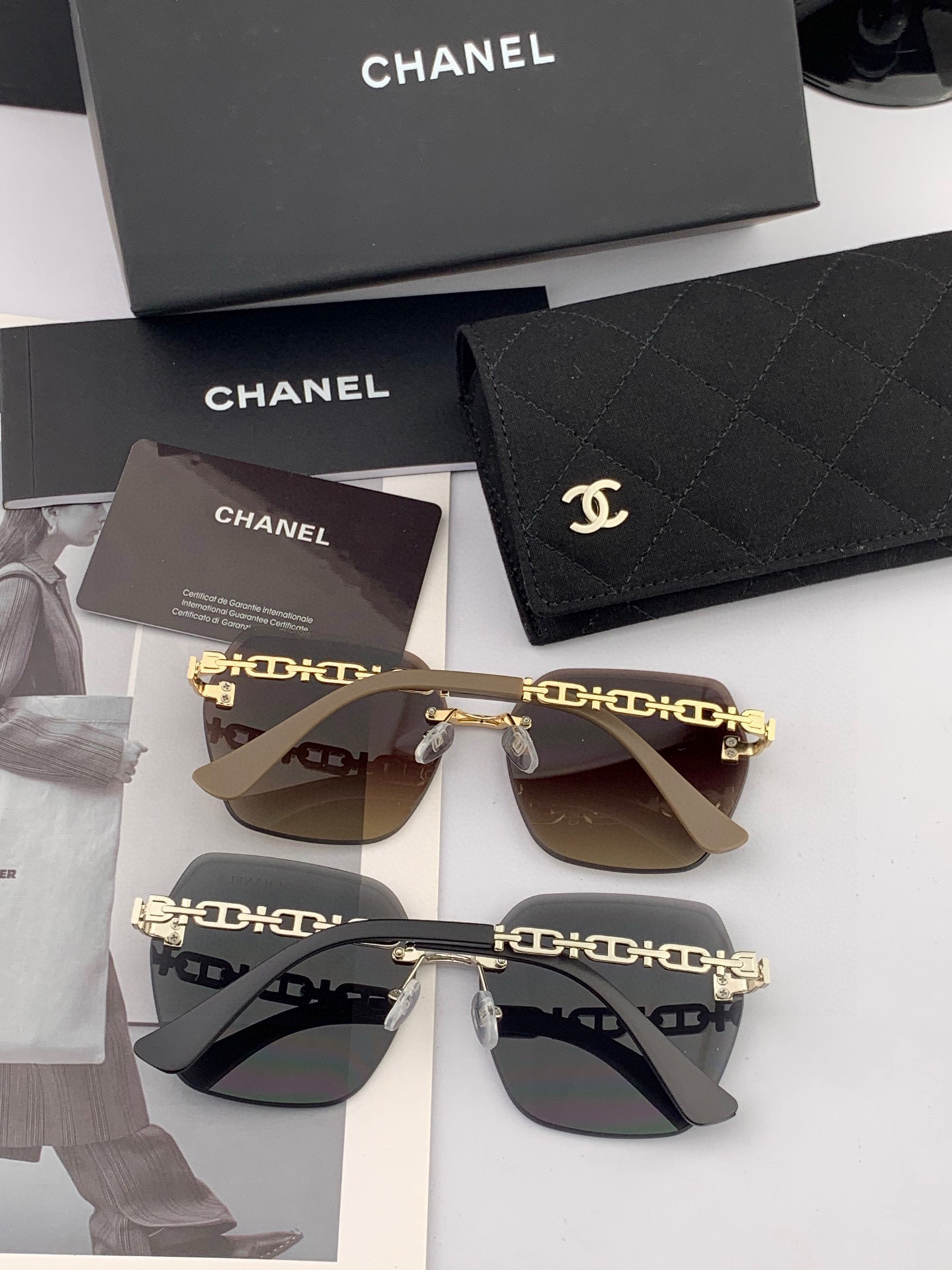 🔺 【香奈儿】2025开春新款 潮流爆款 时尚方框太阳镜 高品质 佩戴舒适 网红潮款墨镜 女士高清太阳镜