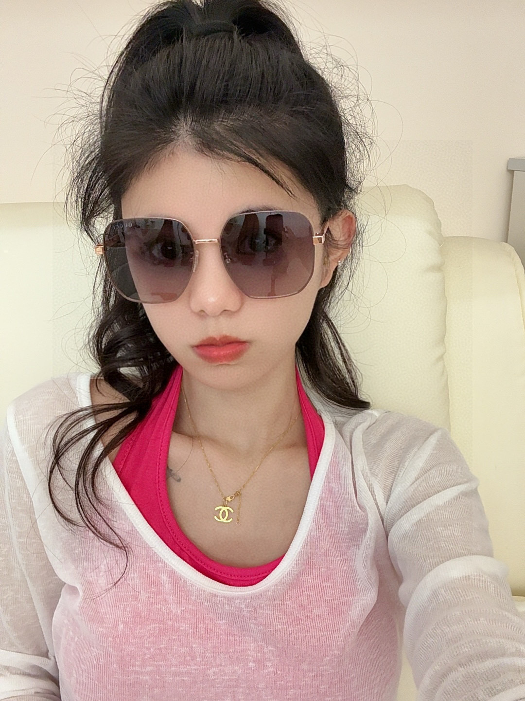 【偏光系列】Gucci 经典的方框设计，不挑脸型，无论搭配大衣还是连衣裙都非常显气质尼龙偏光镜片预防紫外