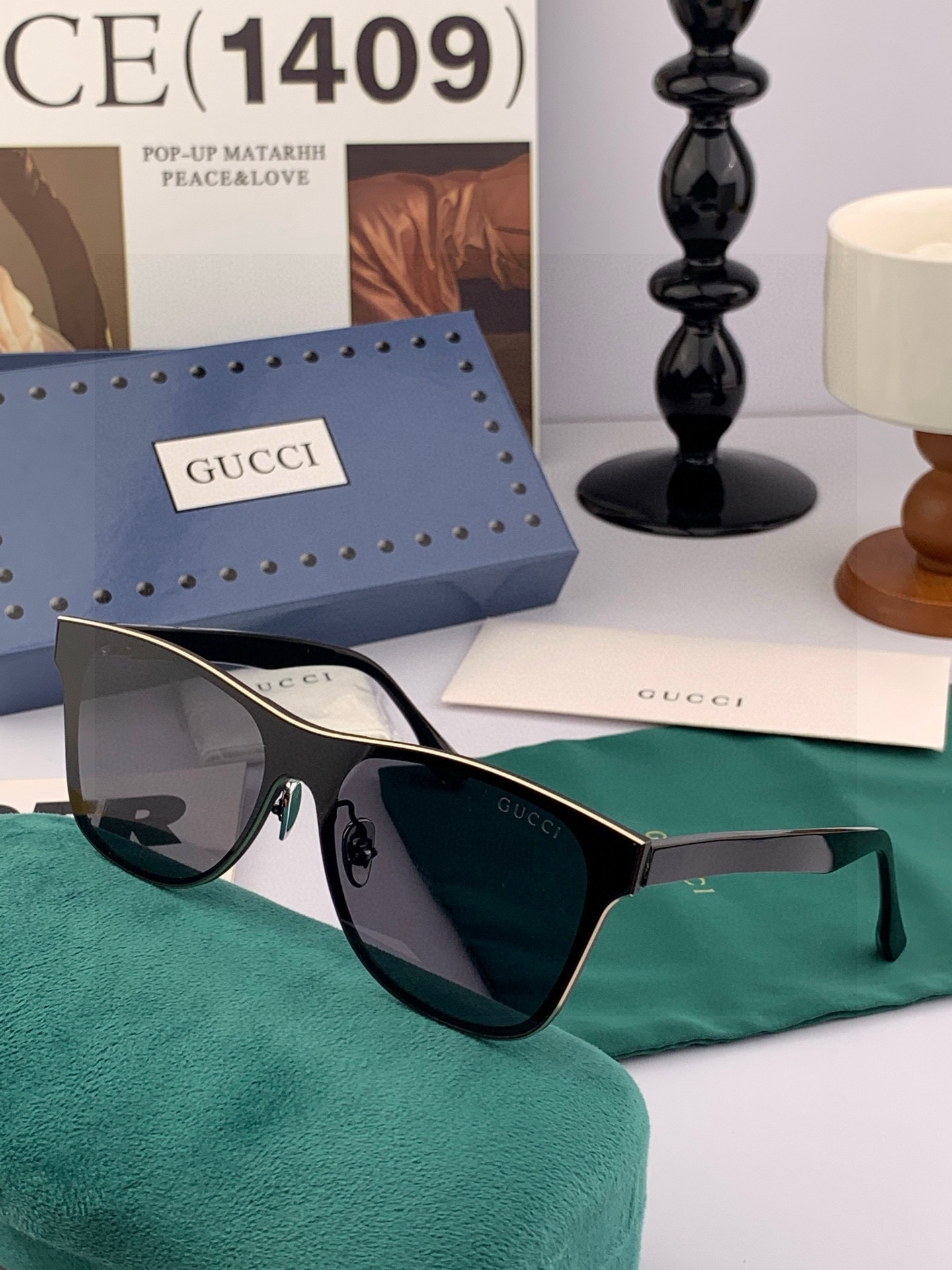 连体镜GUCCI2025开春新款一体镜 大框太阳镜男女同款 😎 爆款大框尼龙太阳镜 超逼格超酷 镜腿品牌