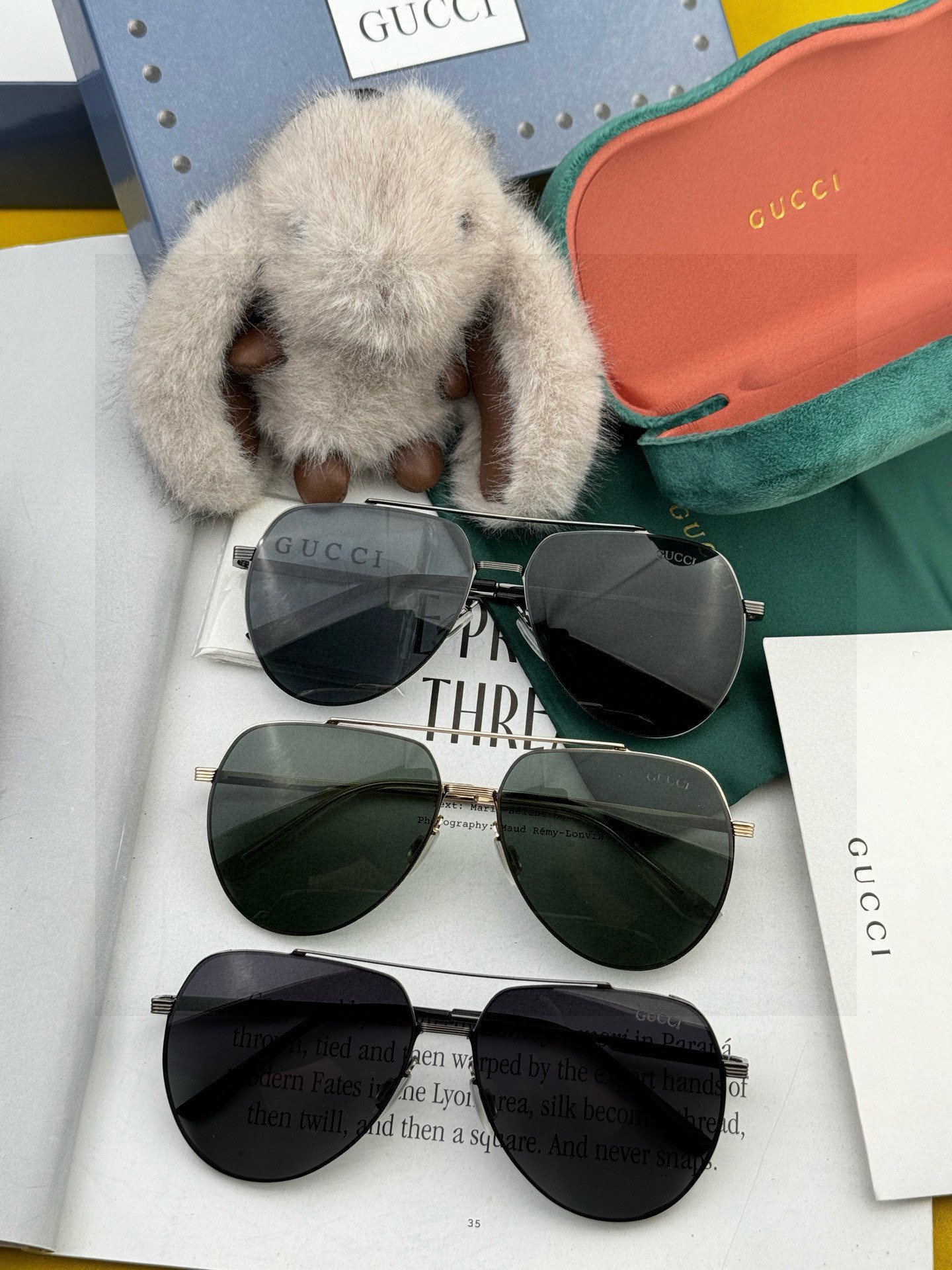 GUCCI 男款炫彩飞行员偏光太阳镜 ❤️材质：高清尼龙加厚卡槽高清偏光镜片 🌹无边框镜架💕颜👍型号：G