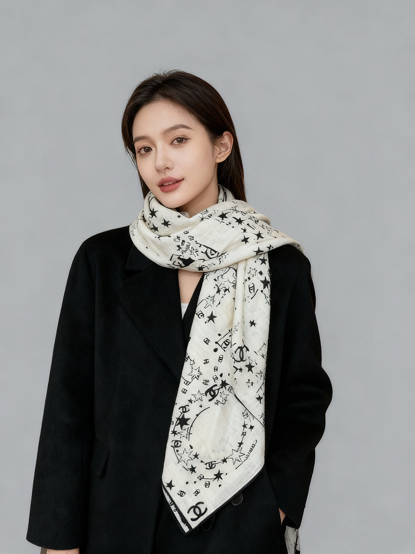 Chanel ~20。秋冬新品~【140顶级丝绒双面同色】繁星点点与双C的完美结合适合各种场合搭配使用黑