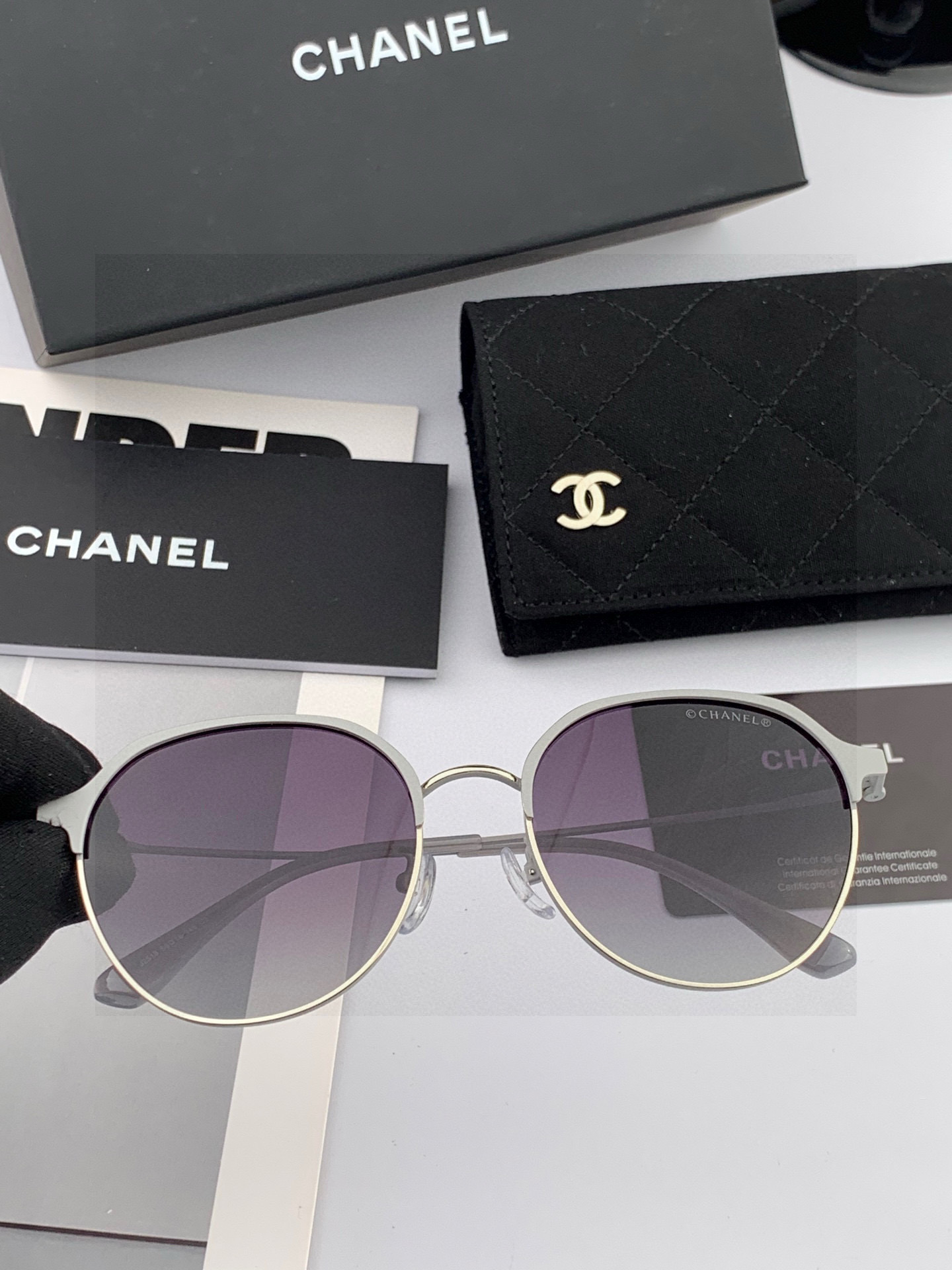 🔺 【香奈儿】2025开春新款 潮流爆款 时尚圆框太阳镜 高品质 佩戴舒适 网红潮款墨镜 女士高清太阳镜