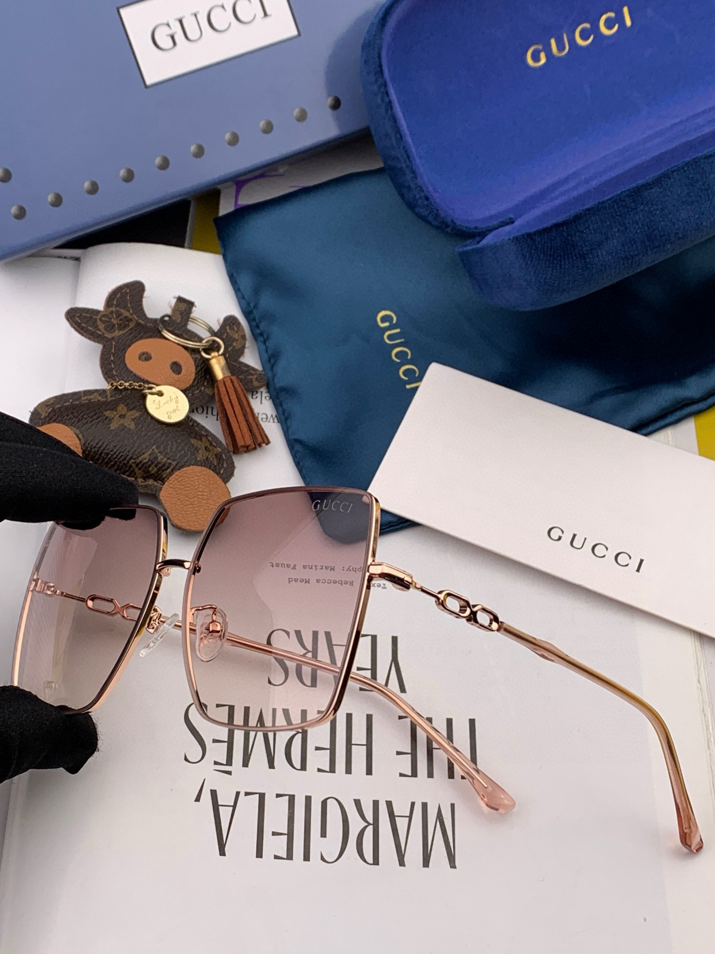 GUCCI-古驰意大利进口🇮🇹2025时尚潮流奢华装饰太阳眼镜 高清偏光太阳镜明星海报款 超高复杂工艺 