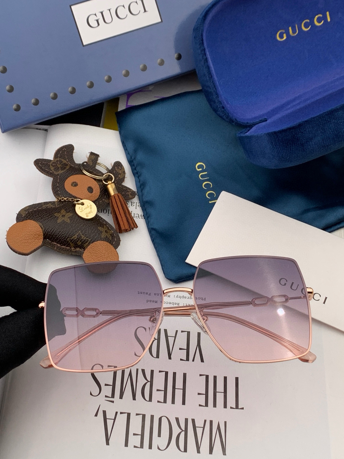 GUCCI-古驰意大利进口🇮🇹2025时尚潮流奢华装饰太阳眼镜 高清偏光太阳镜明星海报款 超高复杂工艺 