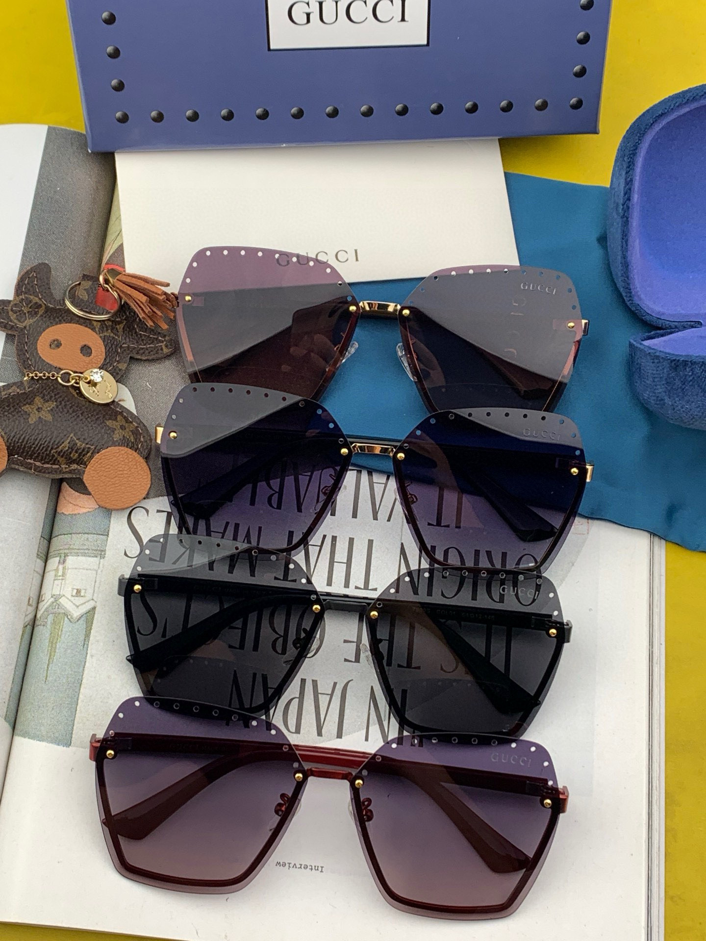 GUCCI🌋☔️时尚无框太阳镜镜片 顶级奢侈品[强] 高品质[胜利][亲亲]🍦🍨 [得意] 气质非凡😄 