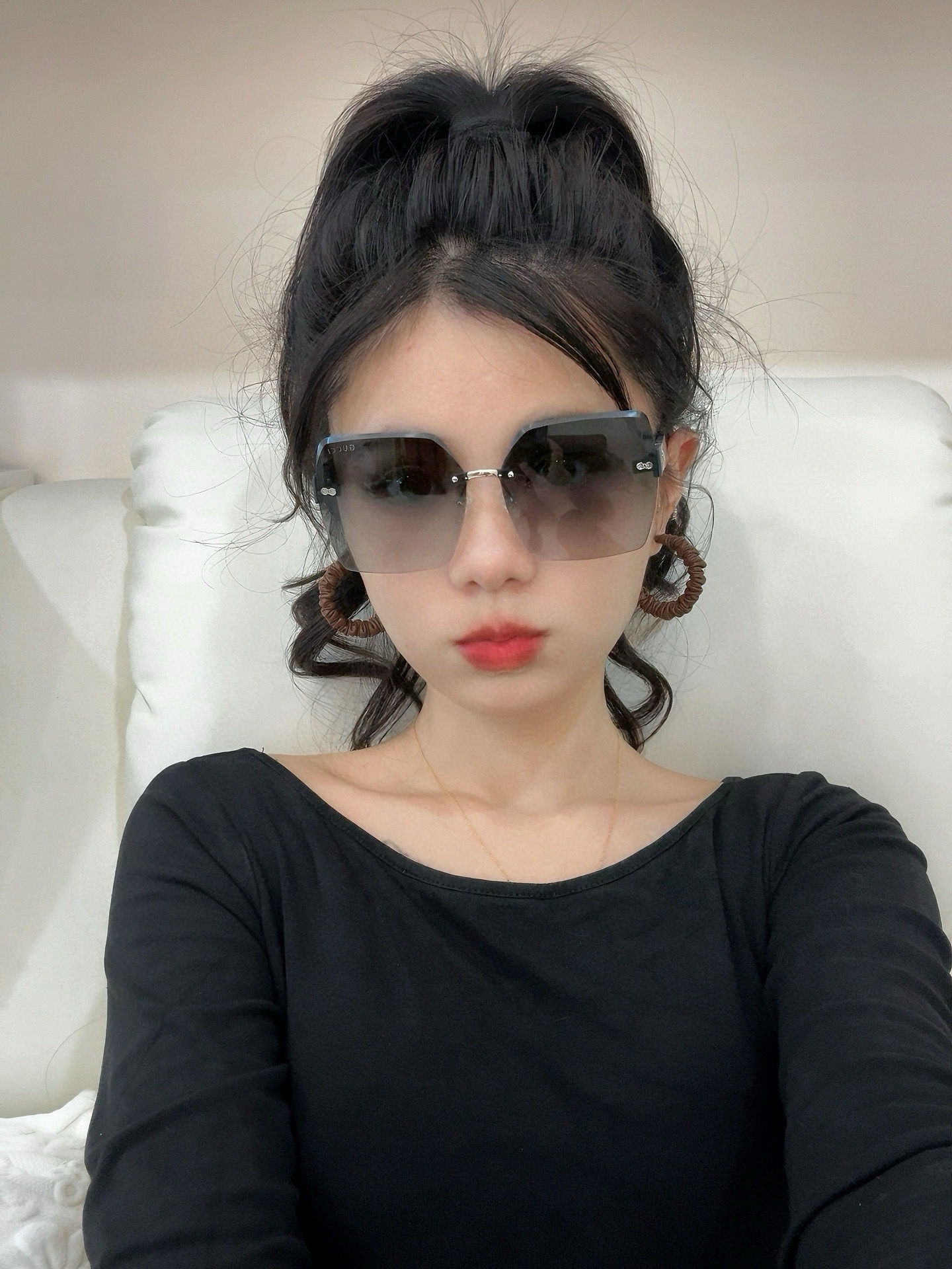 🔺 【GUCCI】2025开春新款 潮流爆款 时尚方框太阳镜 高品质 佩戴舒适 网红潮款墨镜 型号：G1