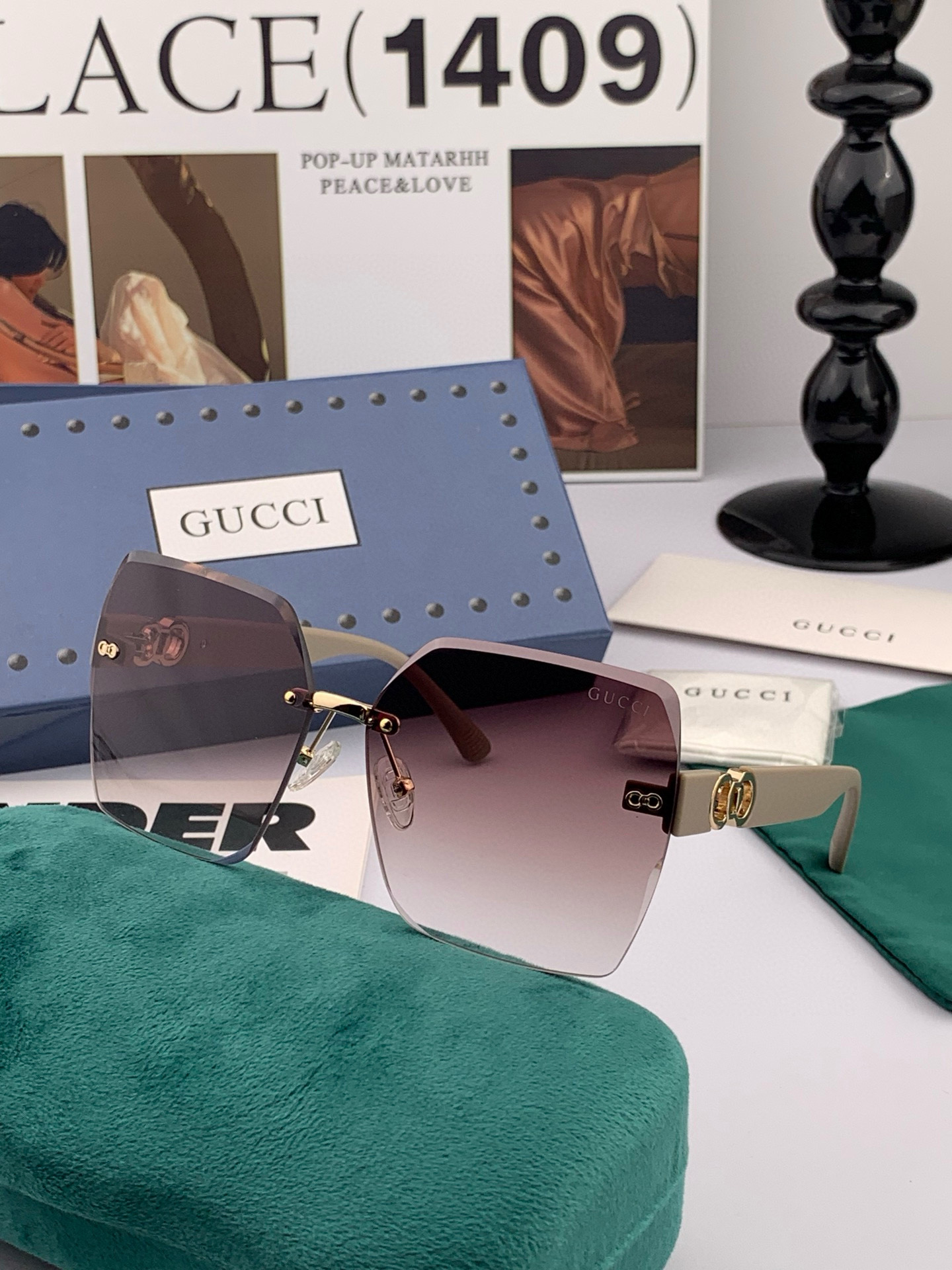 🔺 【GUCCI】2025开春新款 潮流爆款 时尚方框太阳镜 高品质 佩戴舒适 网红潮款墨镜 型号：G1