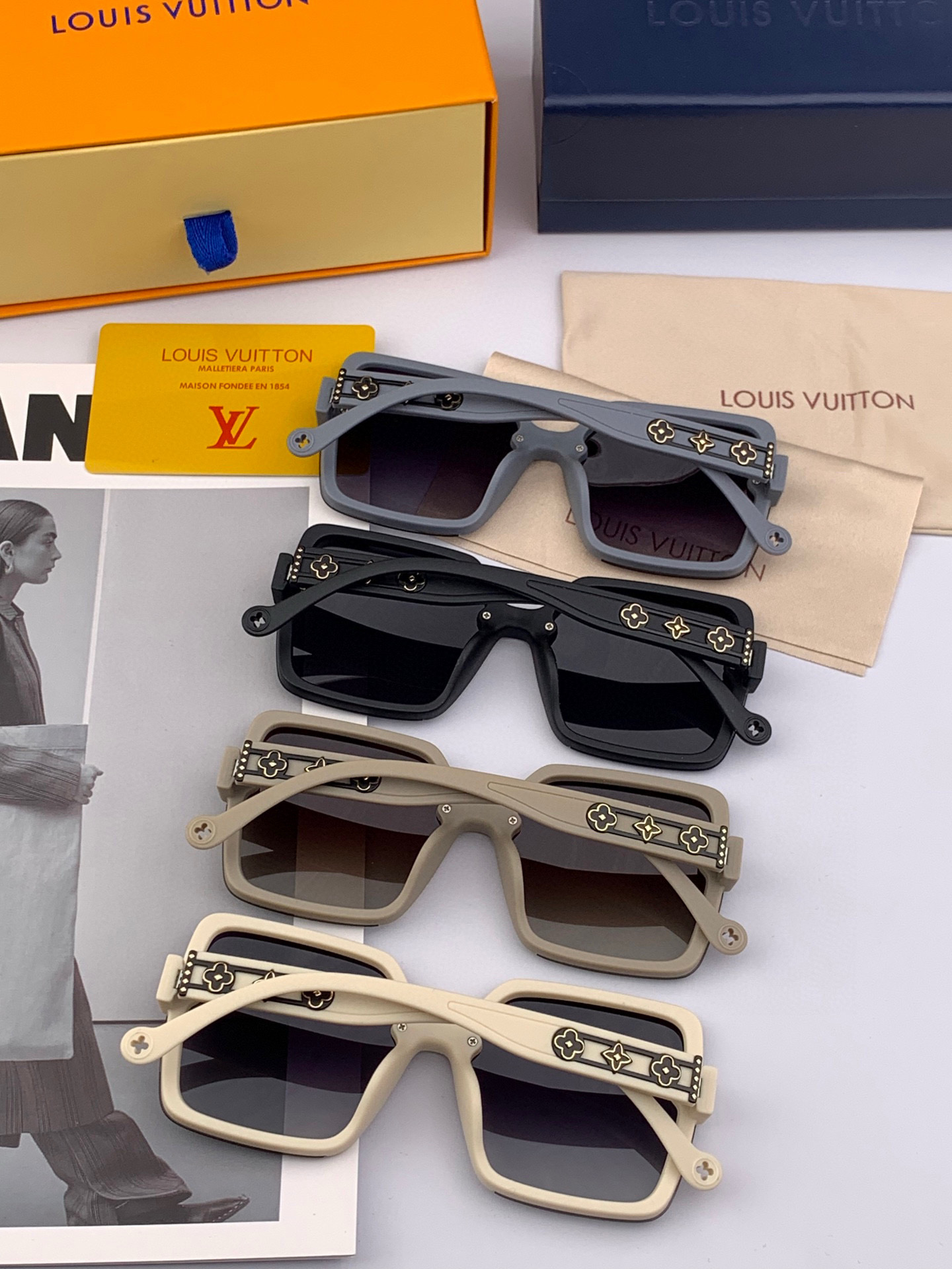 【TR偏光系列】lv大框太阳镜墨镜经典的方框设计，不挑脸型，无论搭配大衣还是连衣裙都非常显气质偏光镜片预