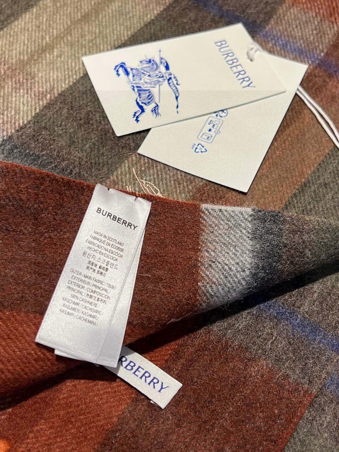 新款巴宝莉大方格子最新款💥 100%顶极羊羔绒材质🔥非常保暖👑 柔软亲肤，不扎脖😍经典巴宝莉格纹设计，加