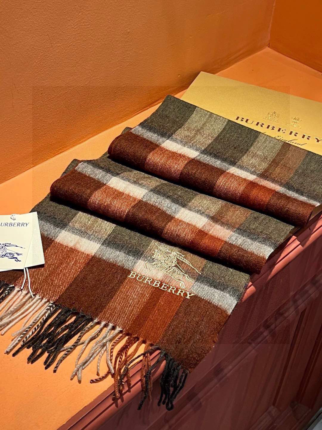 新款巴宝莉大方格子最新款💥 100%顶极羊羔绒材质🔥非常保暖👑 柔软亲肤，不扎脖😍经典巴宝莉格纹设计，加