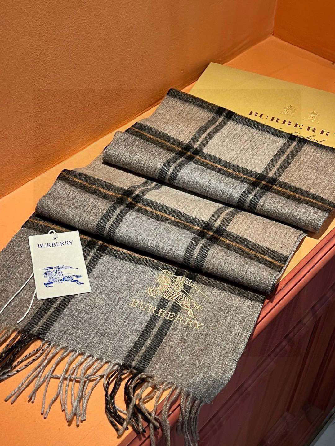 新款巴宝莉大方格子最新款💥 100%顶极羊羔绒材质🔥非常保暖👑 柔软亲肤，不扎脖😍经典巴宝莉格纹设计，加