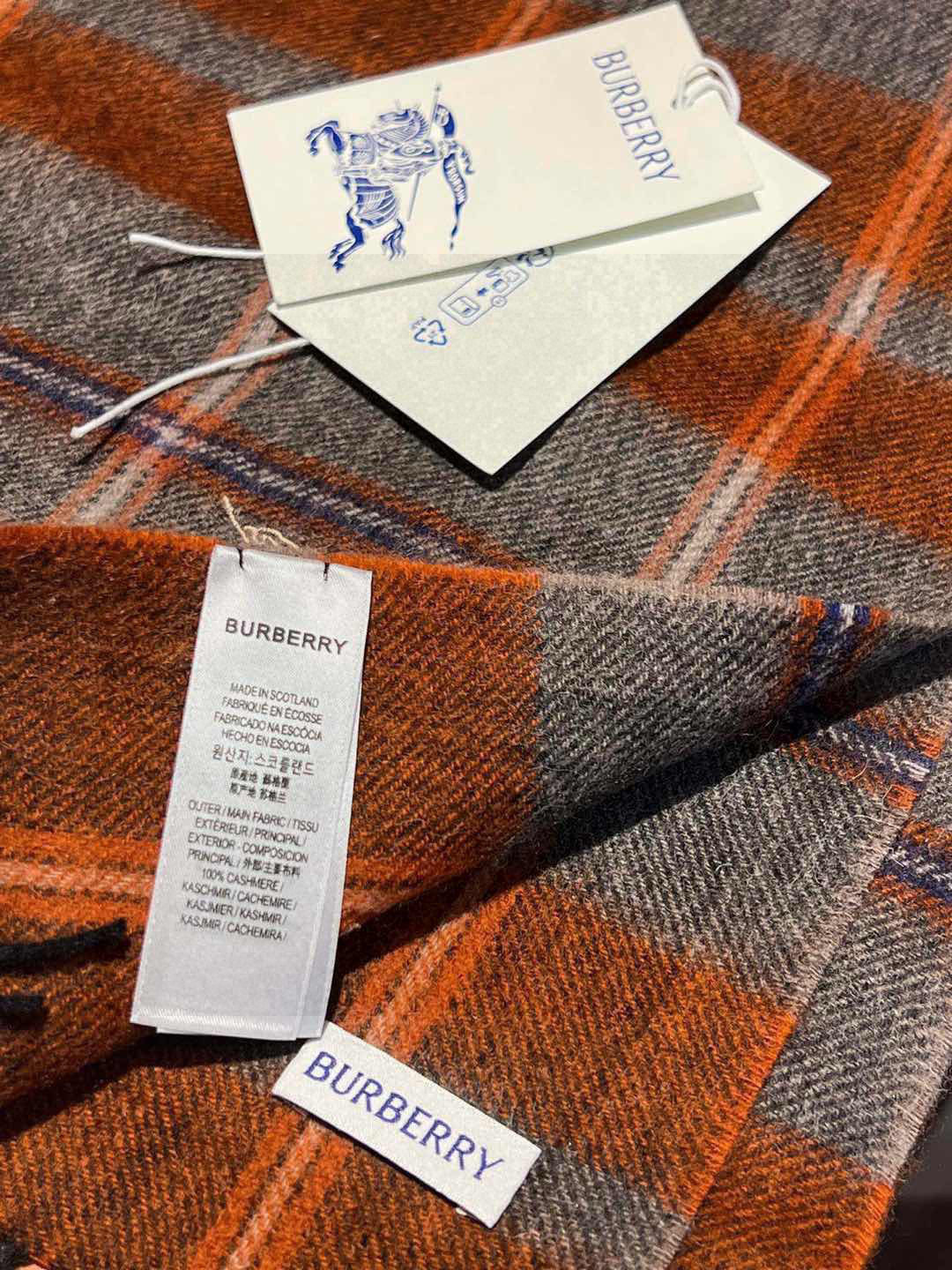 新款巴宝莉大方格子最新款💥 100%顶极羊羔绒材质🔥非常保暖👑 柔软亲肤，不扎脖😍经典巴宝莉格纹设计，加