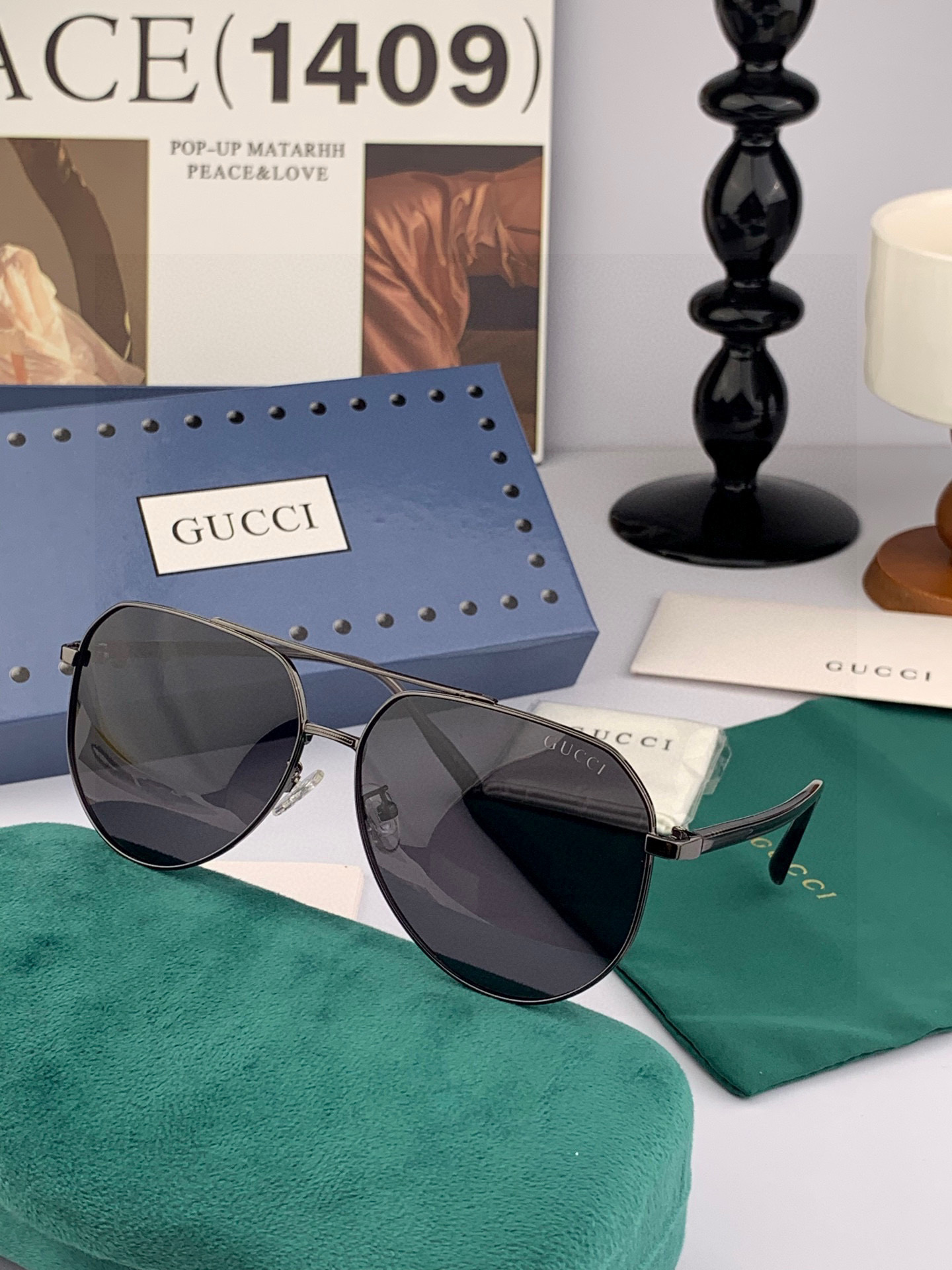Gucci 。 高品质男女款墨镜 👍 进口宝丽来偏光镜片 。蛤蟆镜 开车钓鱼都可 。百搭显瘦墨镜韩版男士