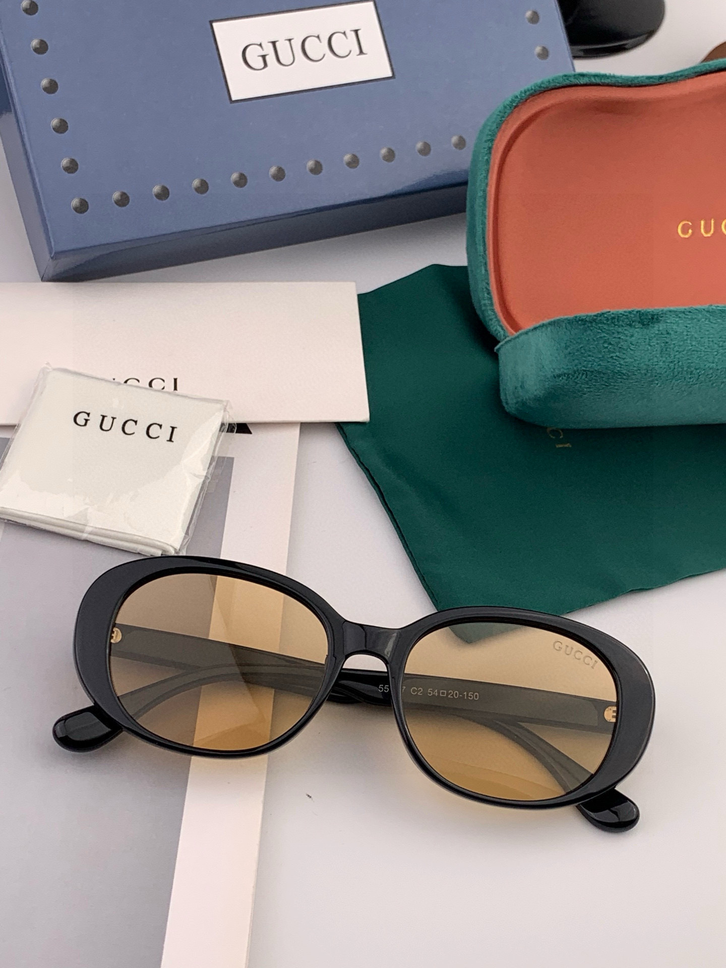 🔺 【GUCCI】开春新款 潮流爆款 时尚方框偏光太阳镜 高品质 佩戴舒适 网红潮款墨镜 女士高清尼龙偏