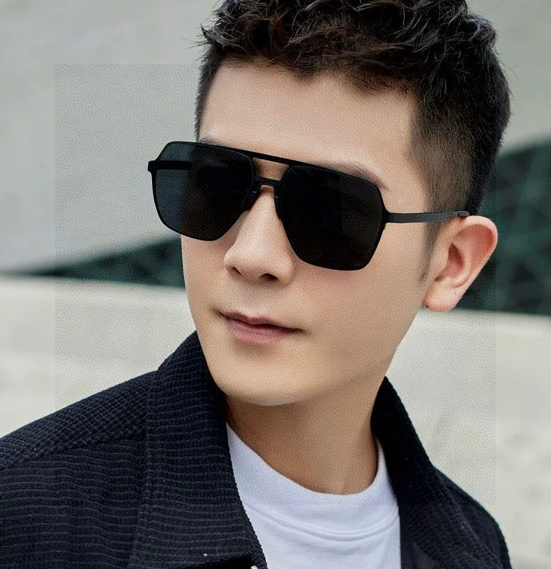 GUCCI 男款炫彩飞行员偏光太阳镜 ❤️材质：高清尼龙加厚卡槽高清偏光镜片 🌹无边框镜架💕颜👍型号：G