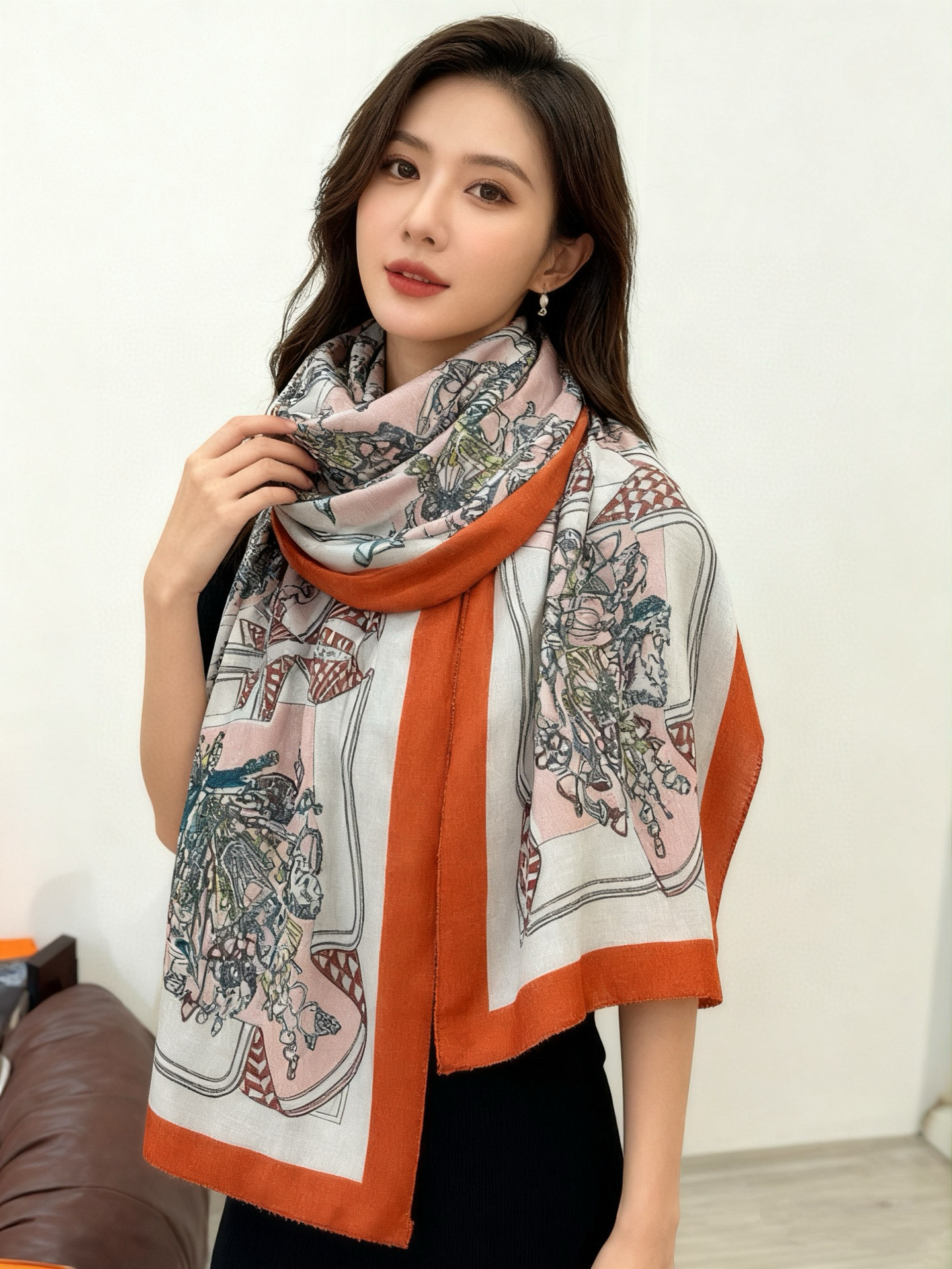 会发光发亮的围巾 羊绒新款🆕👏买了都说好看‼️推荐💕爱马仕羊绒方巾，顶级工艺超值‼️爱马仕专柜爆款🎁💟立