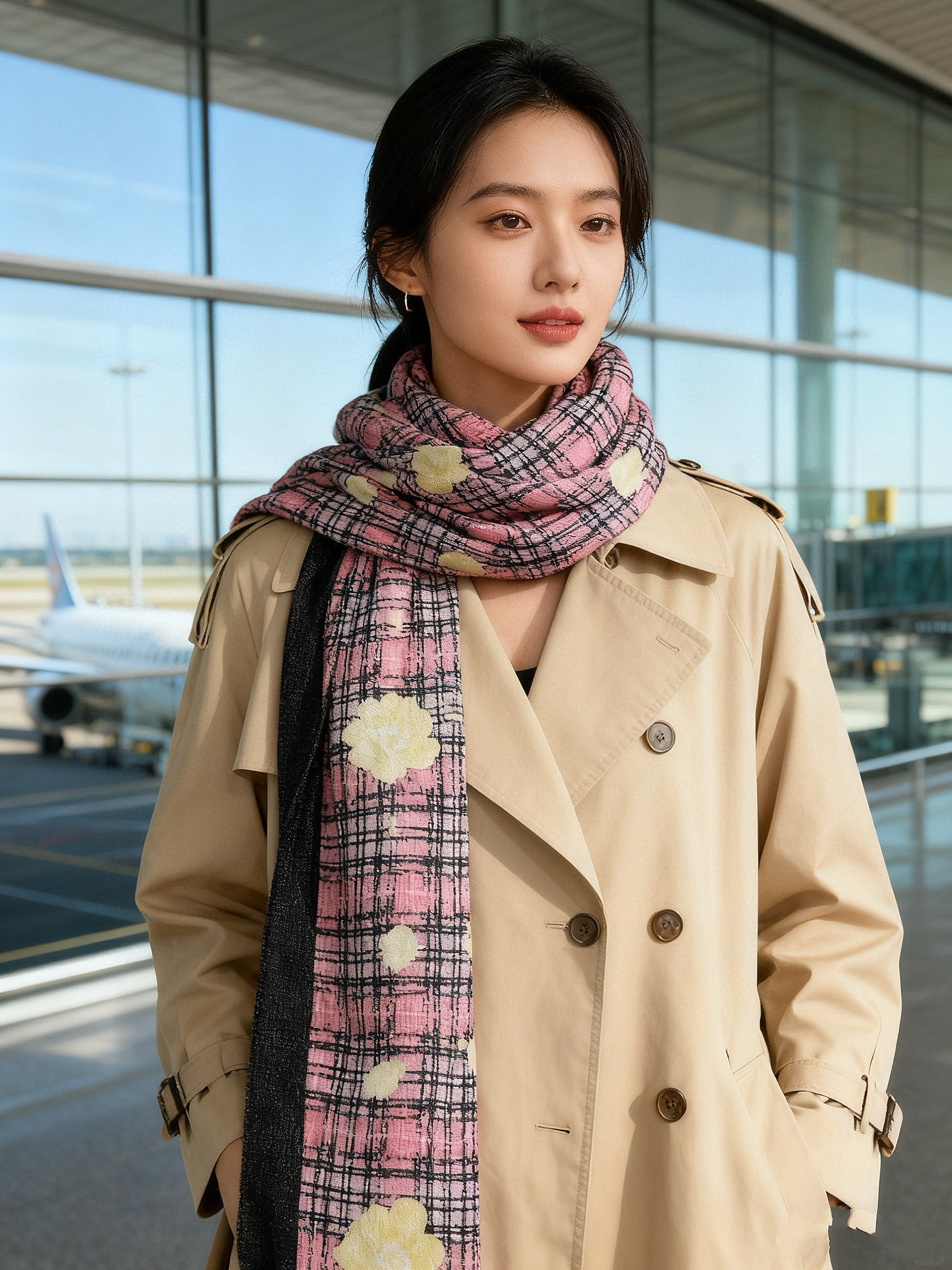 会发光发亮的围巾 💄💋新款客供亮片💖羊绒面料长巾 😘美翻了[流泪]【彩色山茶花银线长巾】御用殿堂级极‼️