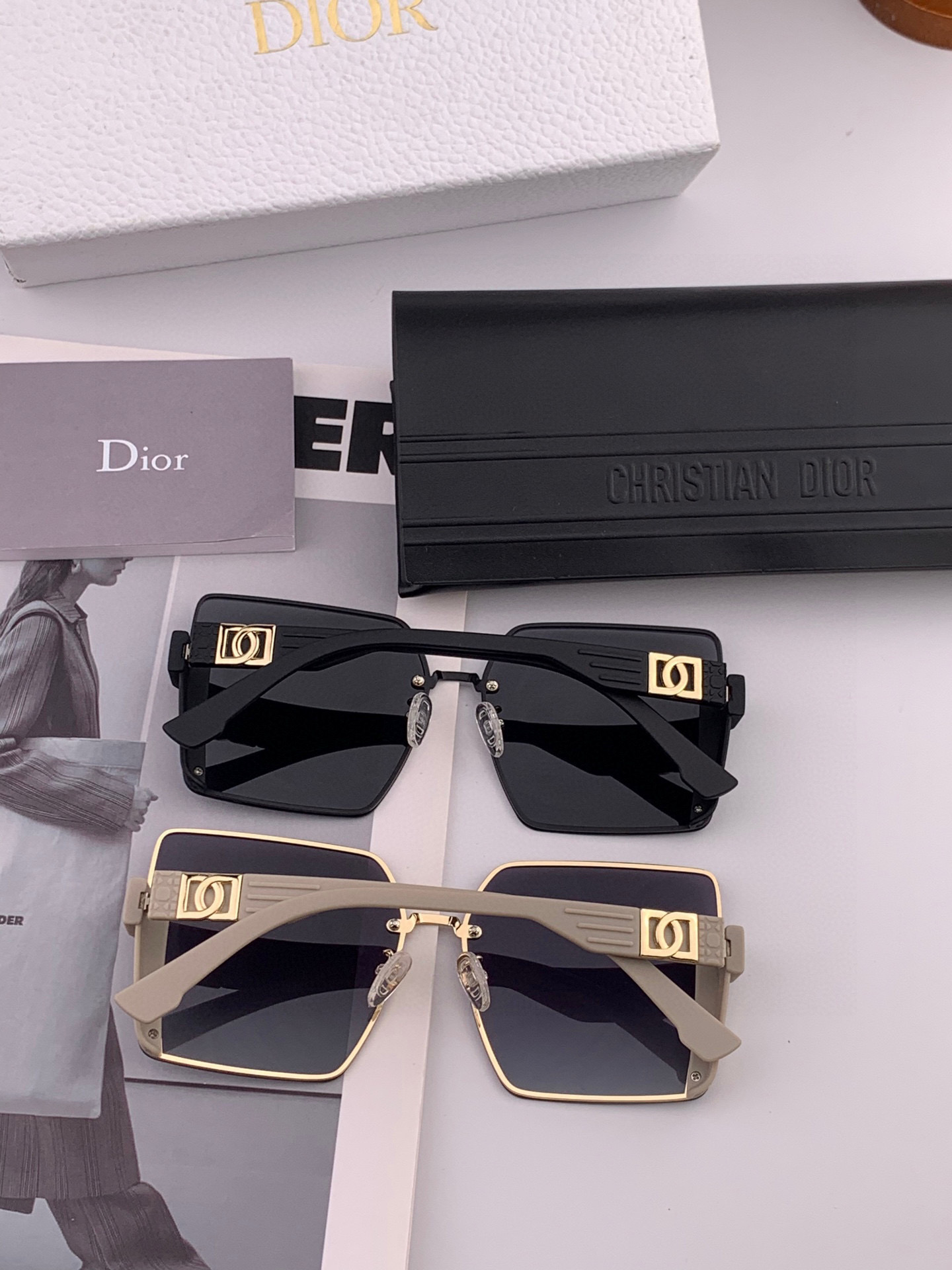 DIOR 2025新款女士方框太阳眼镜 开车墨镜 新款金属无框太阳镜 时尚大方 舒适轻盈 精致奢华 超轻