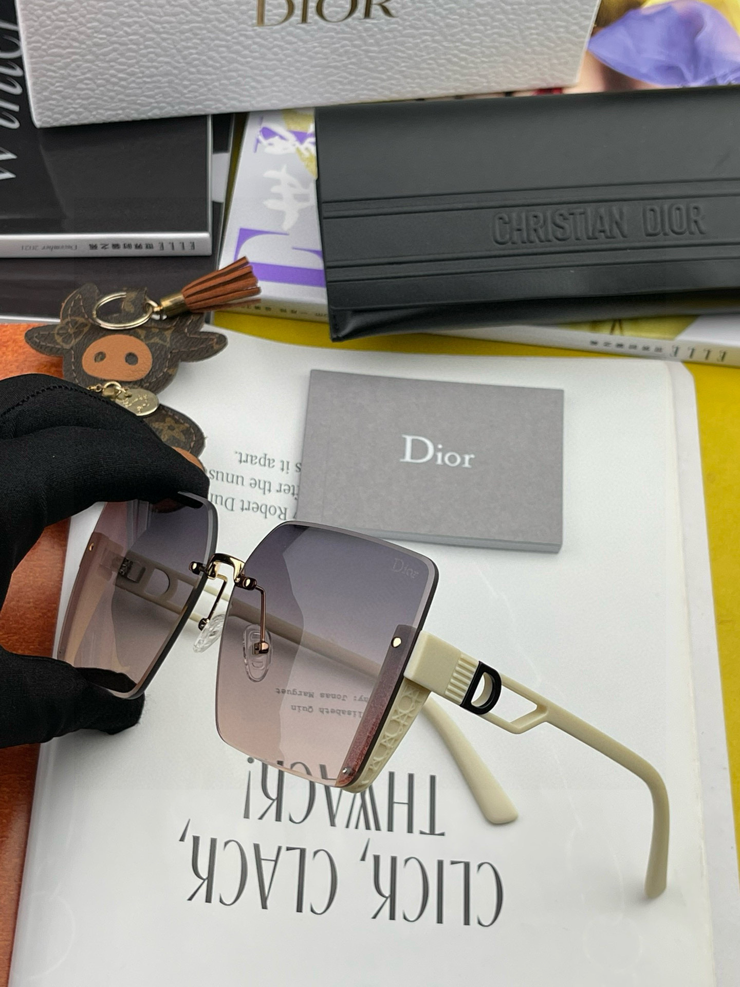 🔺 【DIOR-迪奥】2025开春新款 潮流爆款 时尚方框太阳镜 高品质 佩戴舒适 网红潮款墨镜 女士高