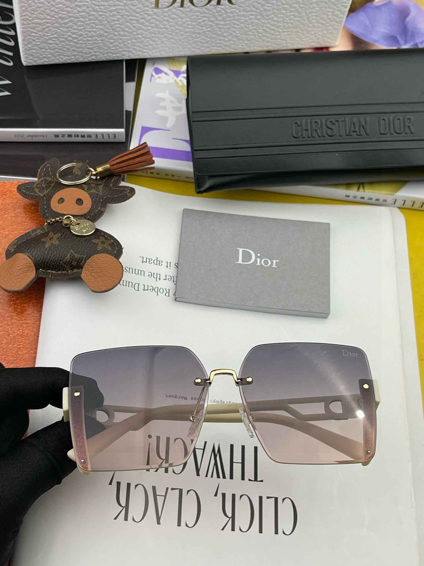 🔺 【DIOR-迪奥】2025开春新款 潮流爆款 时尚方框太阳镜 高品质 佩戴舒适 网红潮款墨镜 女士高