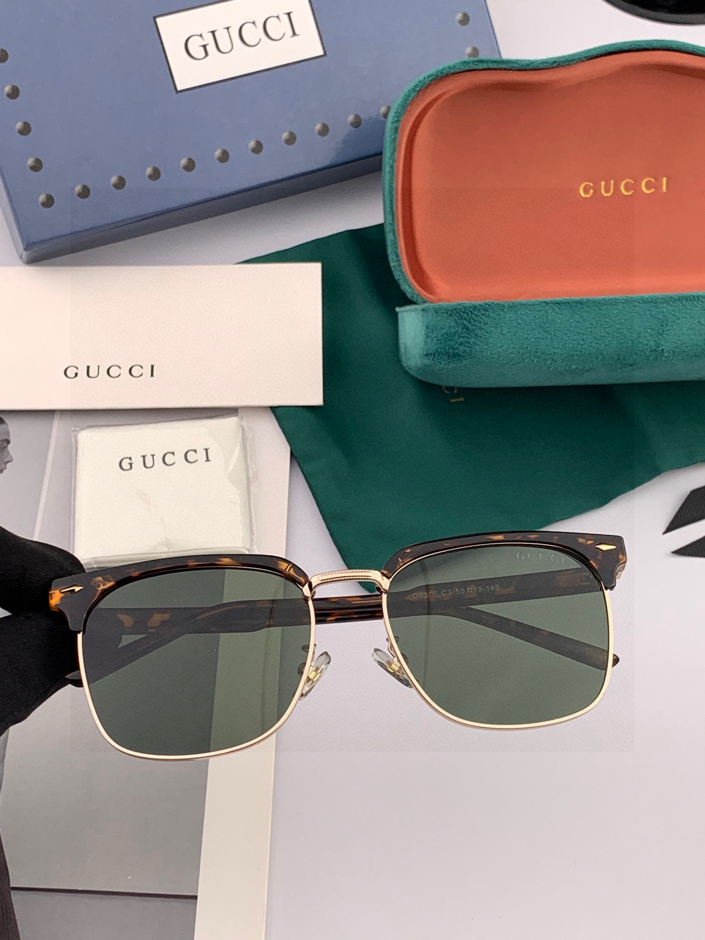 🔺 【GUCCI-偏光太阳镜】2025开春新款 潮流爆款 时尚方框偏光太阳镜 高品质 佩戴舒适 网红潮款