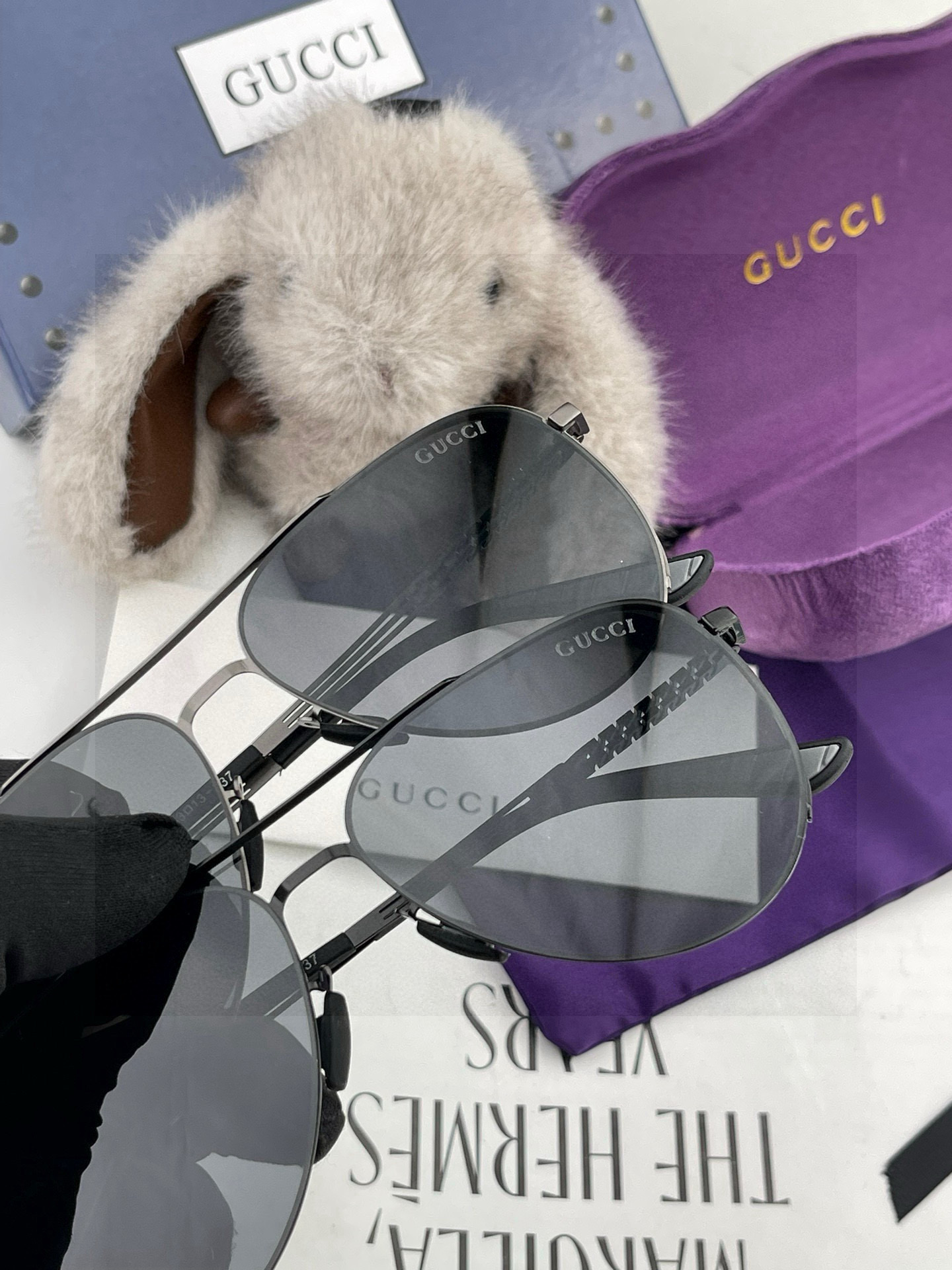 GUCCI 男款炫彩飞行员偏光太阳镜 ❤️材质：高清尼龙加厚卡槽高清偏光镜片 🌹无边框镜架💕颜👍型号：G