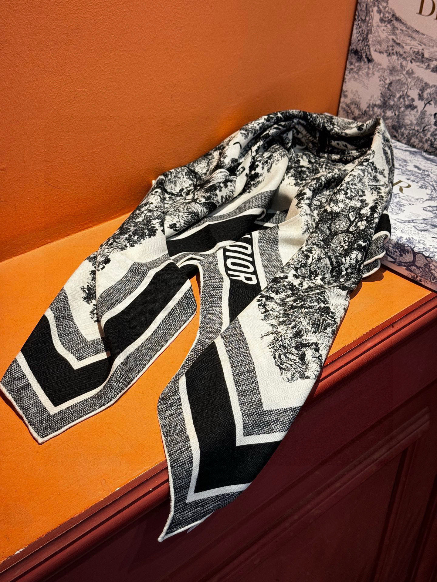 上新❤️ 𝐃𝐈𝐎𝐑 2025早春新款 《茹伊丛手绘方巾》size：110x110 cm 【双面同色丝绒方