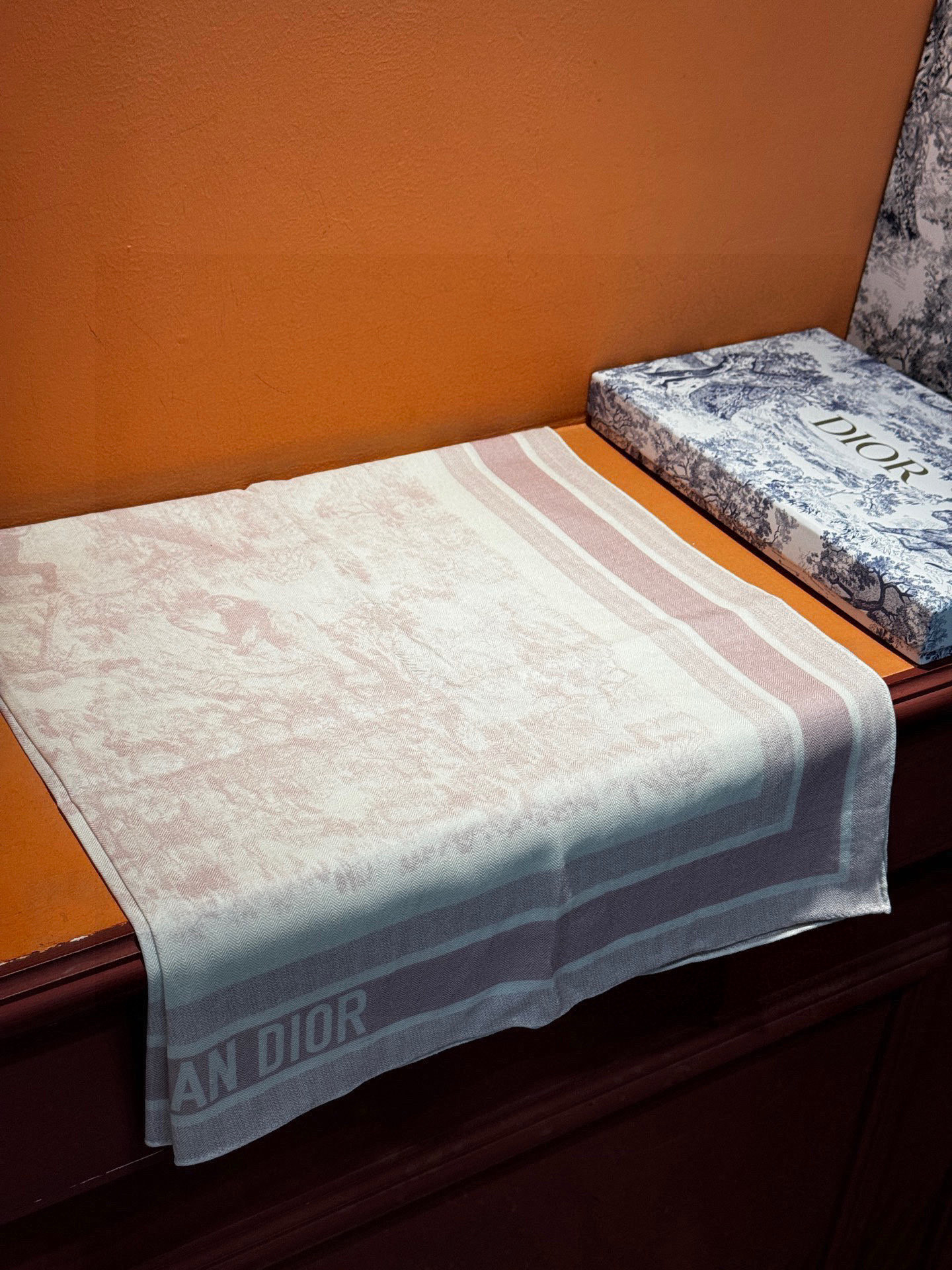 上新❤️ 𝐃𝐈𝐎𝐑 2025早春新款 《茹伊丛手绘方巾》size：110x110 cm 【双面同色丝绒方