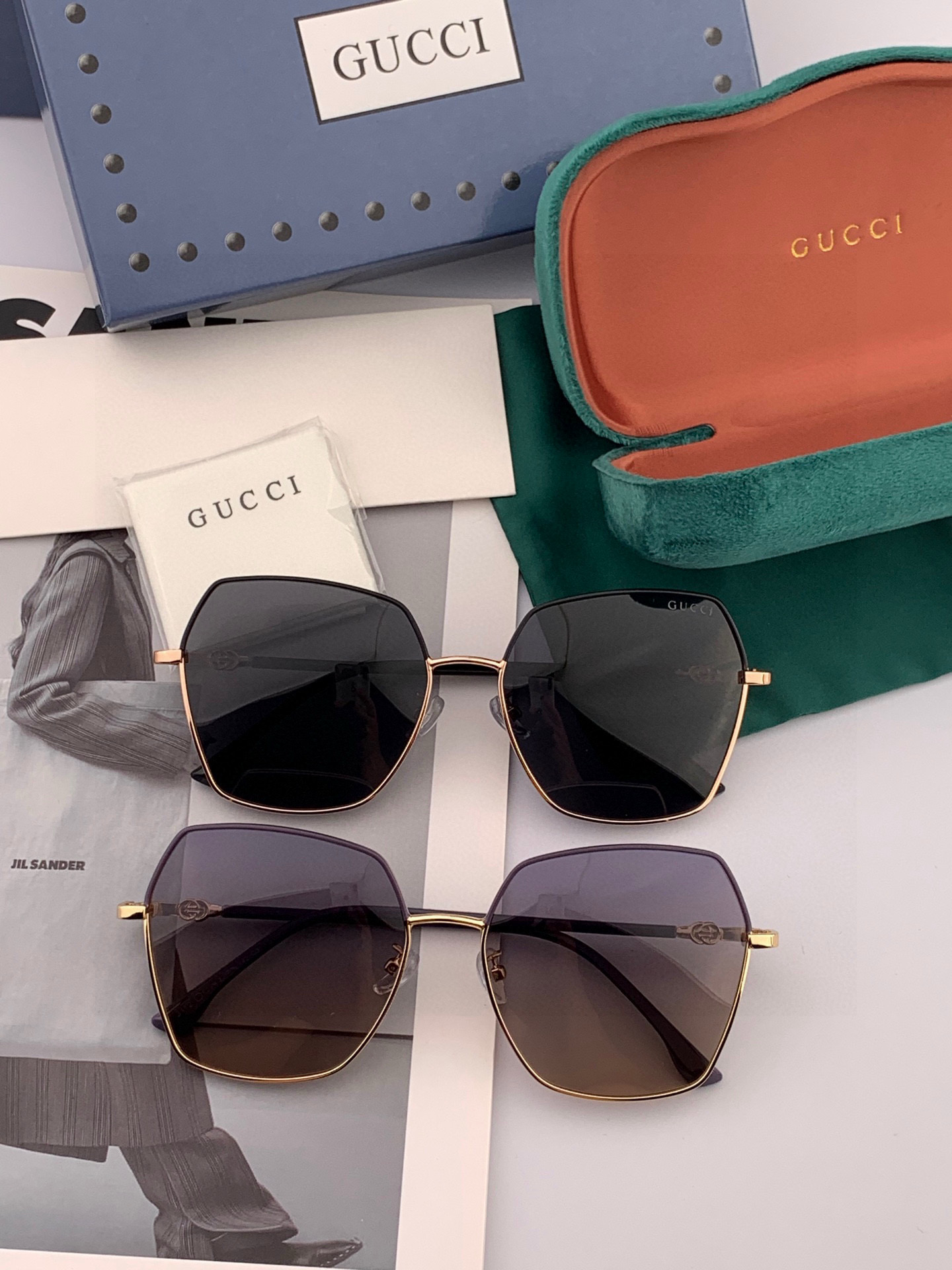 🔺 Gucci 🔻2025官方新款 众多明星同款[色]‼️‼️新款大框偏光墨镜 🌈🌈宝丽来超清加厚太阳镜