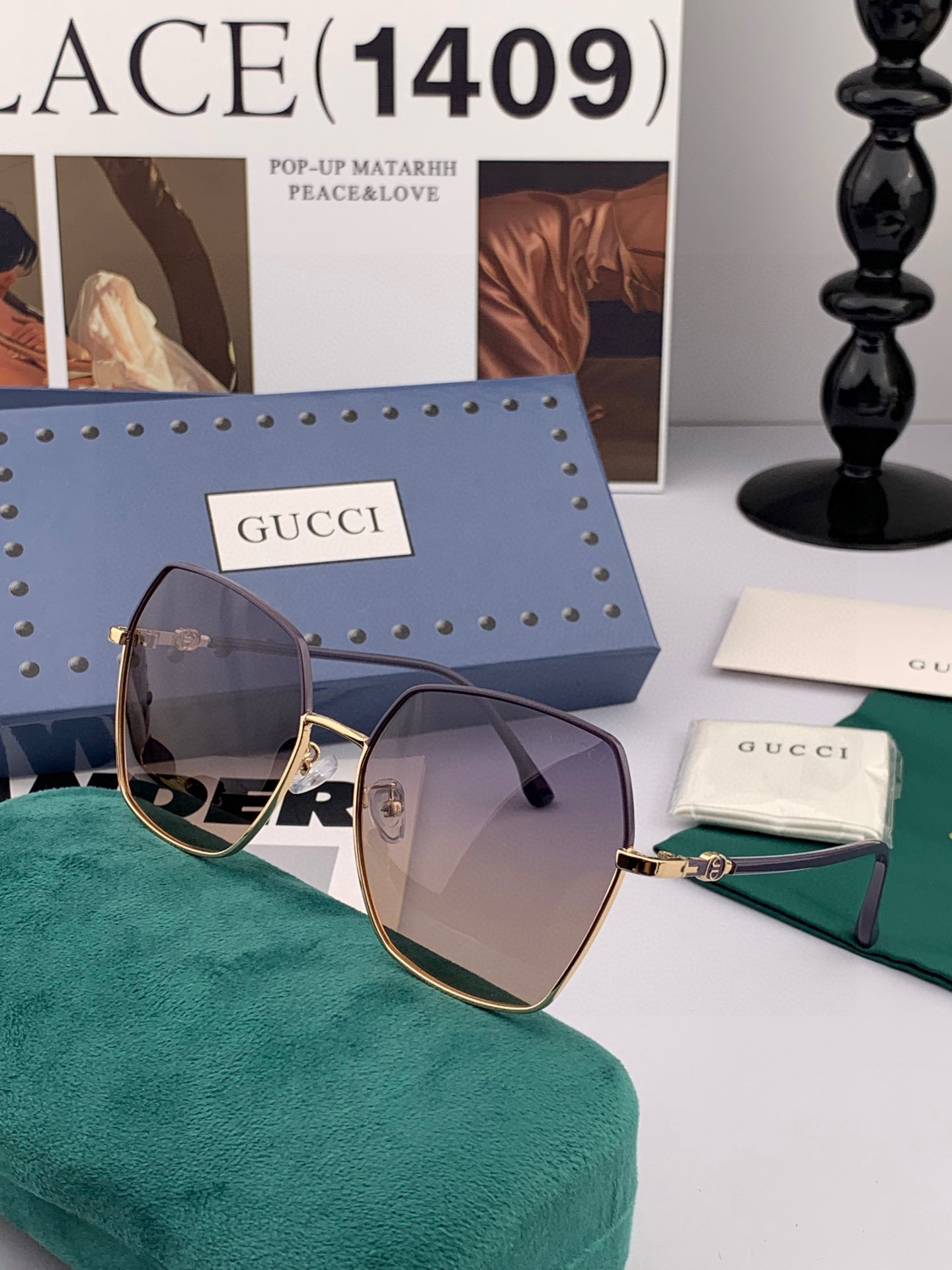 🔺 Gucci 🔻2025官方新款 众多明星同款[色]‼️‼️新款大框偏光墨镜 🌈🌈宝丽来超清加厚太阳镜