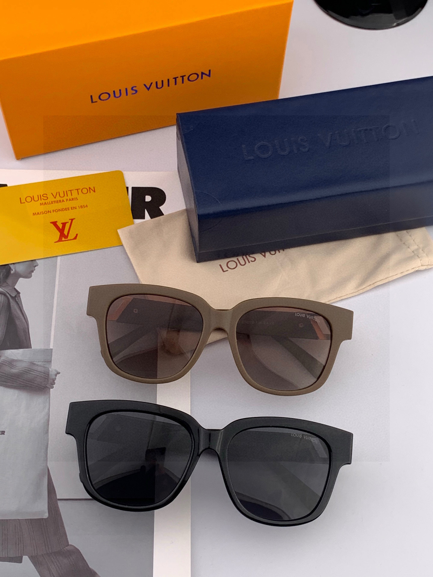 【TR偏光系列】lv大框太阳镜墨镜经典的方框设计，不挑脸型，无论搭配大衣还是连衣裙都非常显气质偏光镜片预