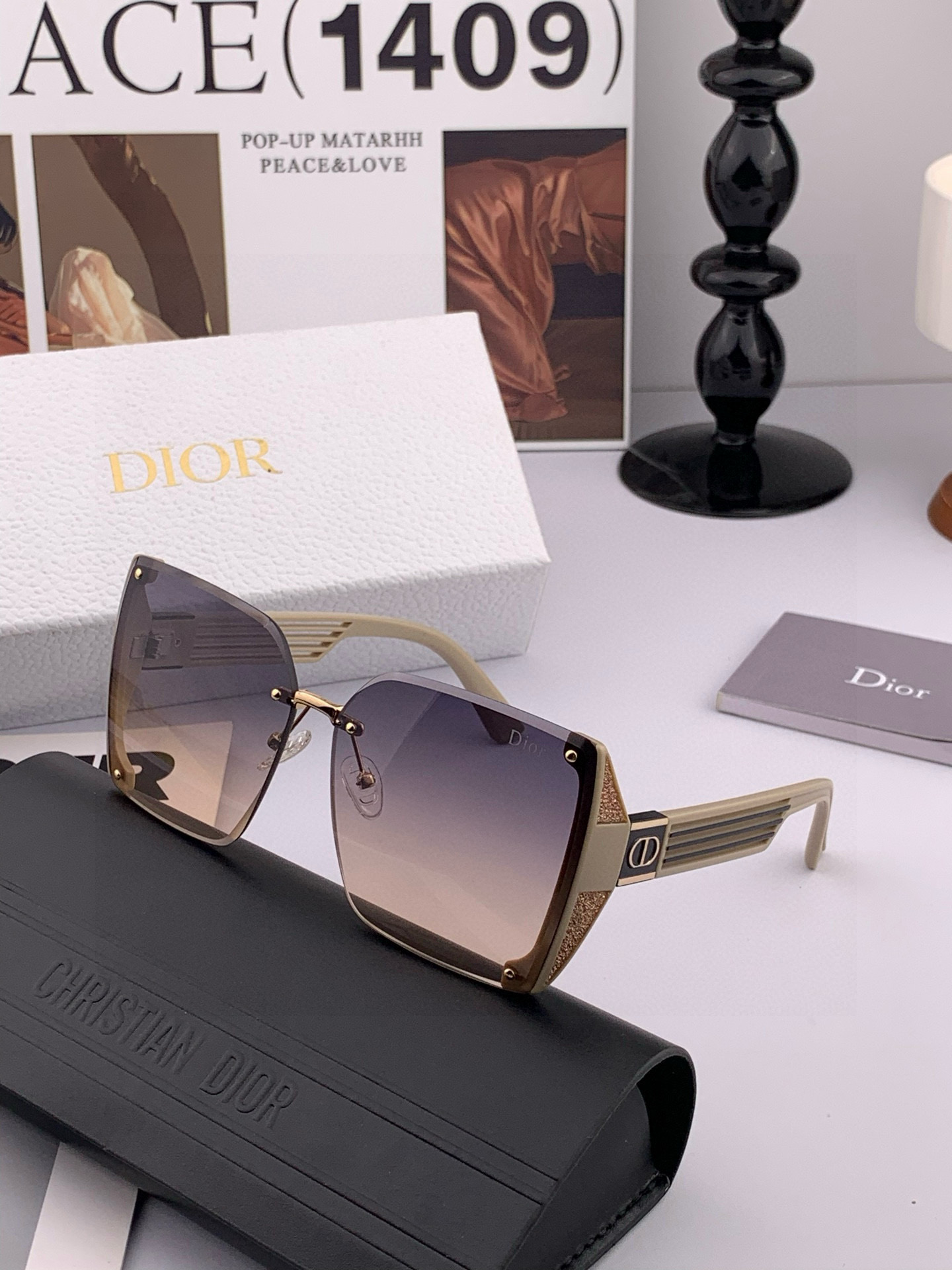 🔺 【DIOR-迪奥】2025开春新款 潮流爆款 时尚方框太阳镜 高品质 佩戴舒适 网红潮款墨镜 女士高