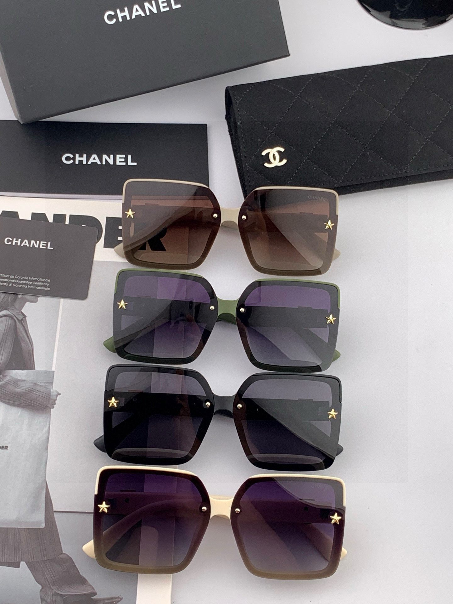 【CHANEL】香奈儿 2025新款潮流爆款 时尚方框太阳镜 佩戴舒适 网红潮款墨镜 女士高清加厚偏光太