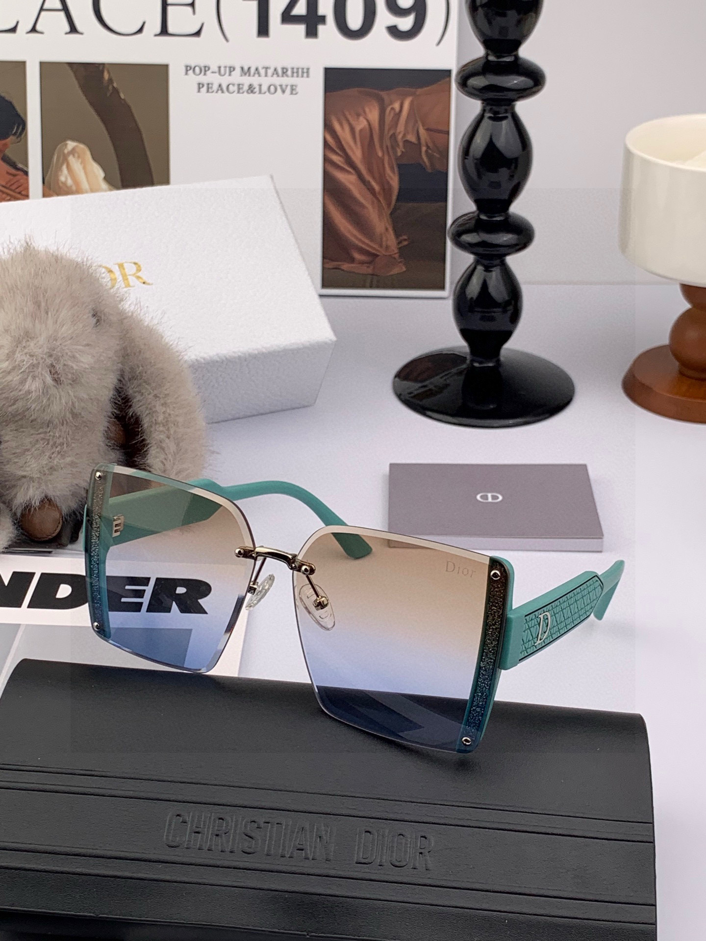 🔺 【DIOR-迪奥】2025开春新款 潮流爆款 时尚方框偏光太阳镜 高品质 佩戴舒适 网红潮款墨镜 女