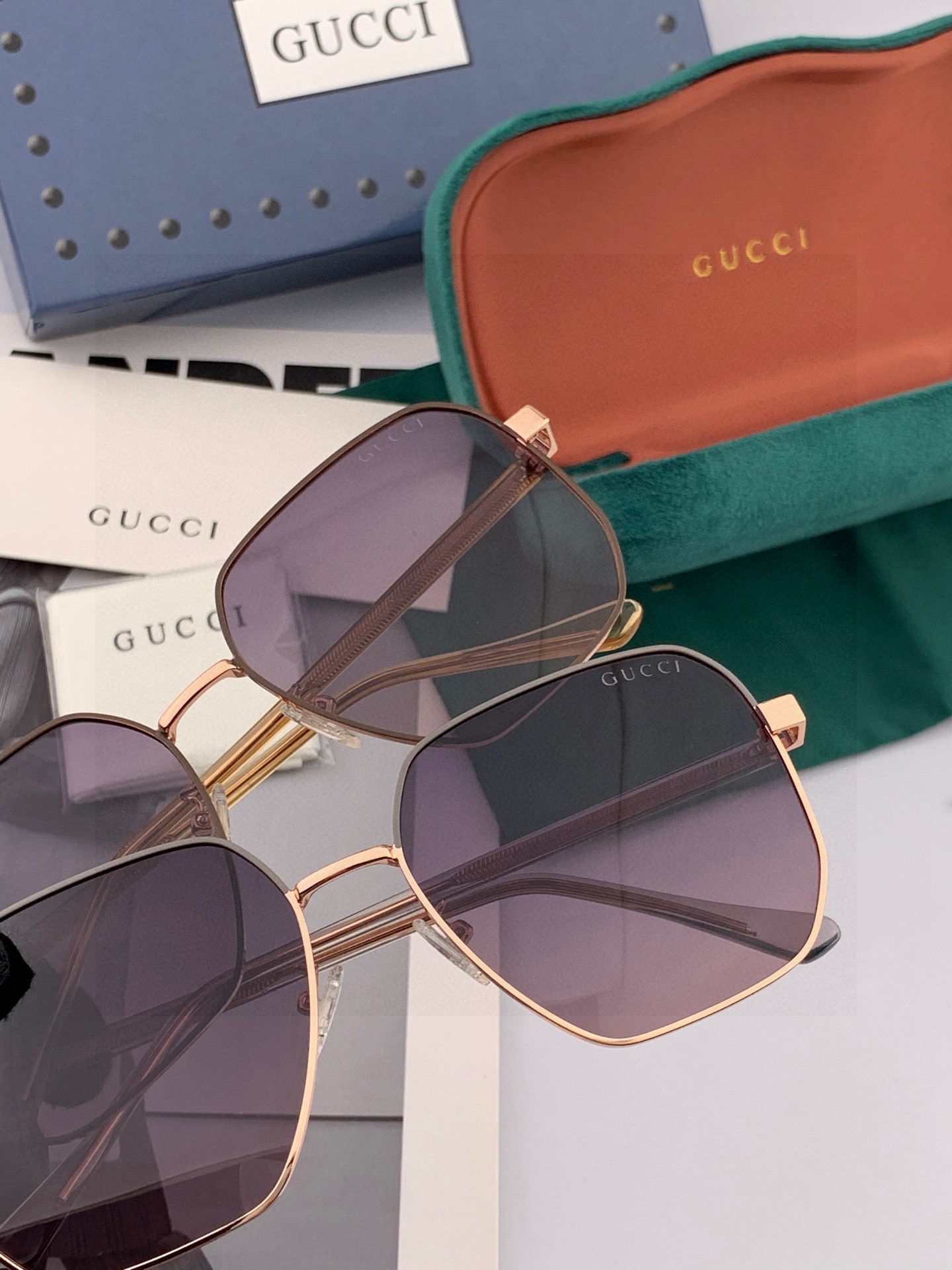 【偏光系列】Gucci 经典的方框设计，不挑脸型，无论搭配大衣还是连衣裙都非常显气质尼龙偏光镜片预防紫外