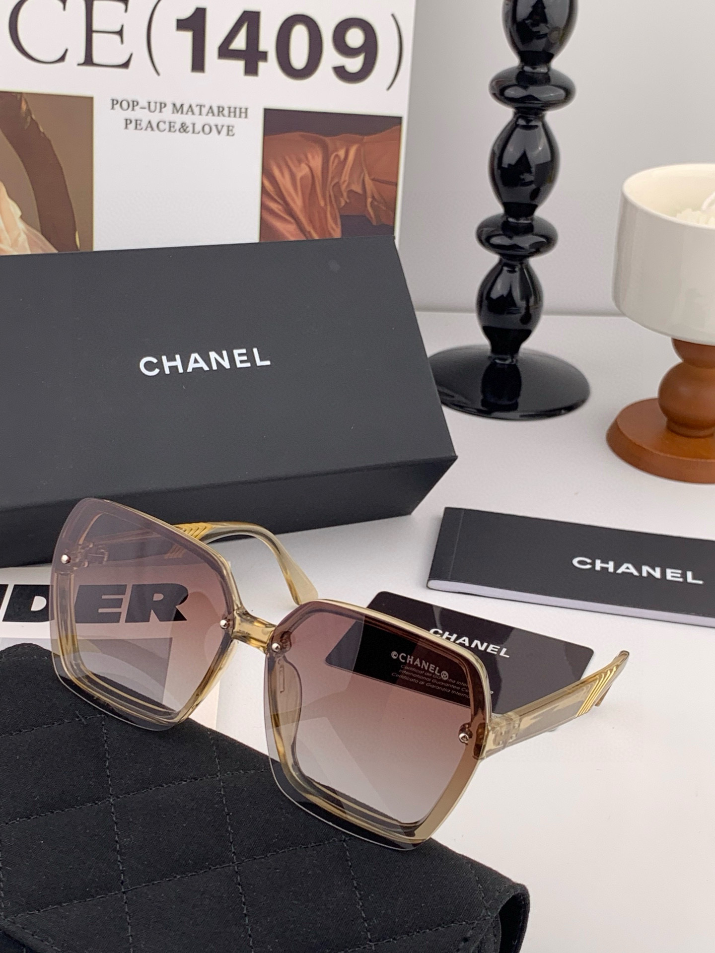 香奈儿新款偏光太阳镜潮流🐚时尚 女士款百搭瘦脸太阳镜 高品质 开车太阳镜🌟型号：CH3293