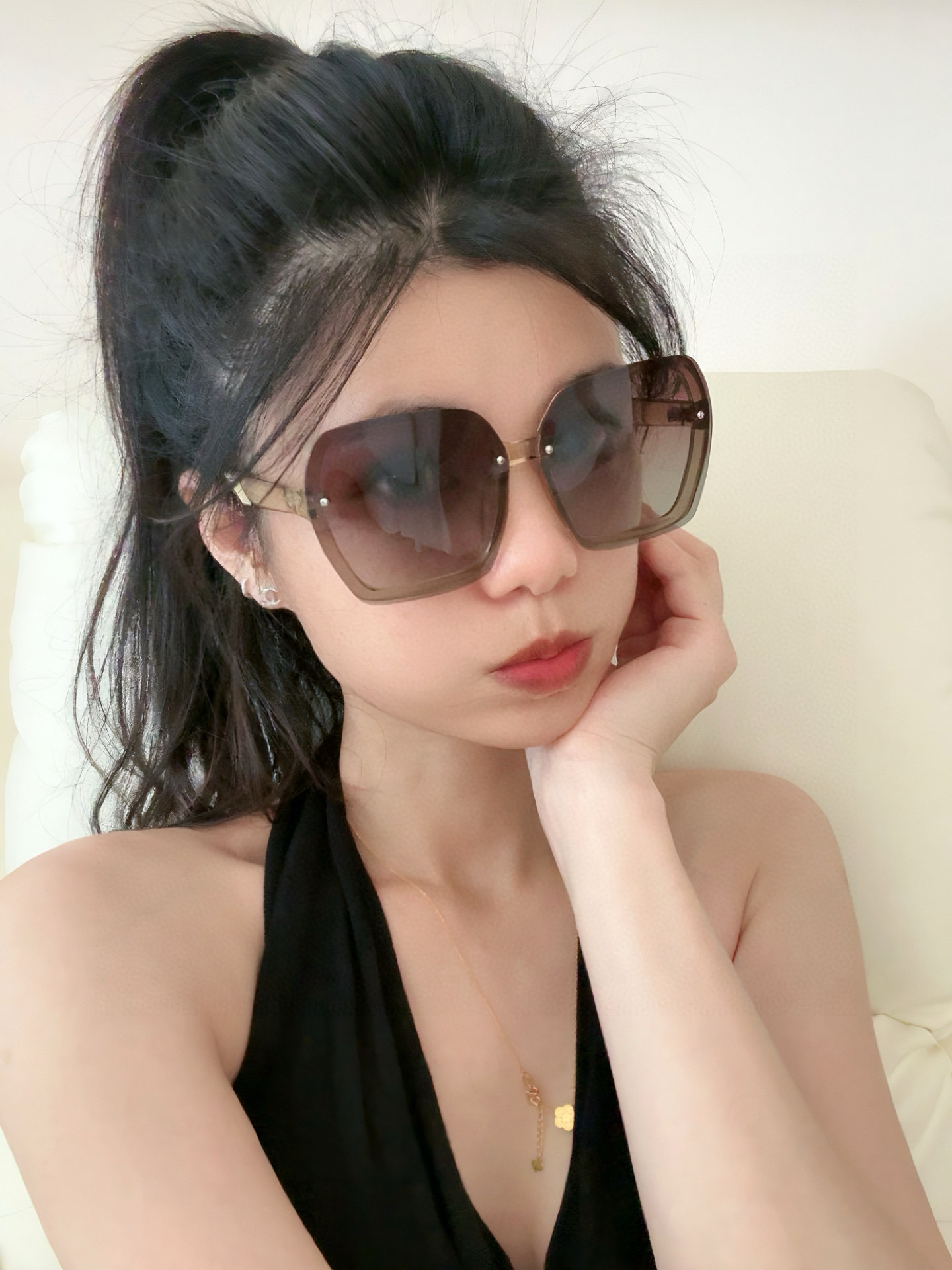 香奈儿新款偏光太阳镜潮流🐚时尚 女士款百搭瘦脸太阳镜 高品质 开车太阳镜🌟型号：CH3293