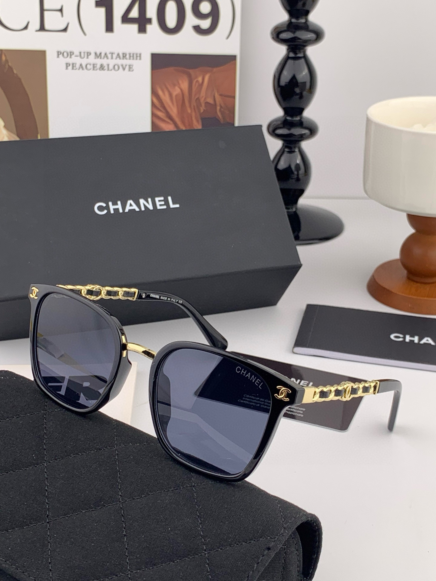 🔺CHANEL🔻2025官方早春新款，众多明星同款[色]香奈儿‼️‼️新款大框墨镜 ，🌈🌈宝丽来超清太阳