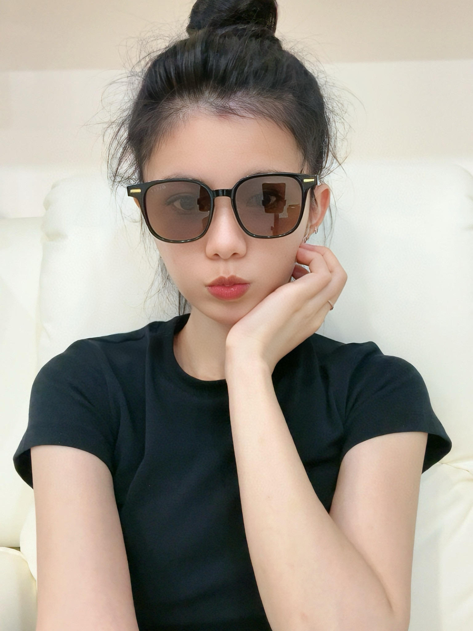 【TR偏光系列】情侣款 Gucci 经典的方框设计，不挑脸型，无论搭配大衣还是连衣裙都非常显气质高清偏光