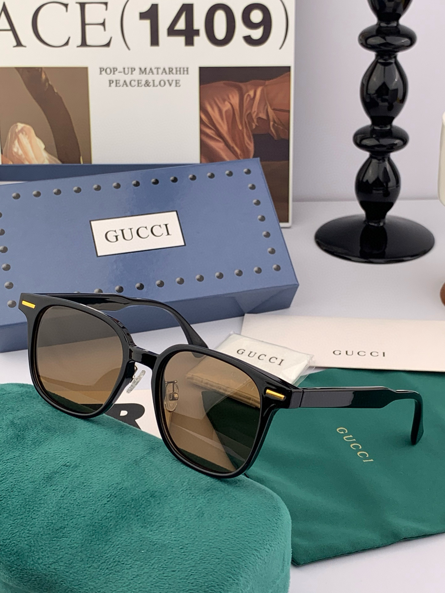 【TR偏光系列】情侣款 Gucci 经典的方框设计，不挑脸型，无论搭配大衣还是连衣裙都非常显气质高清偏光