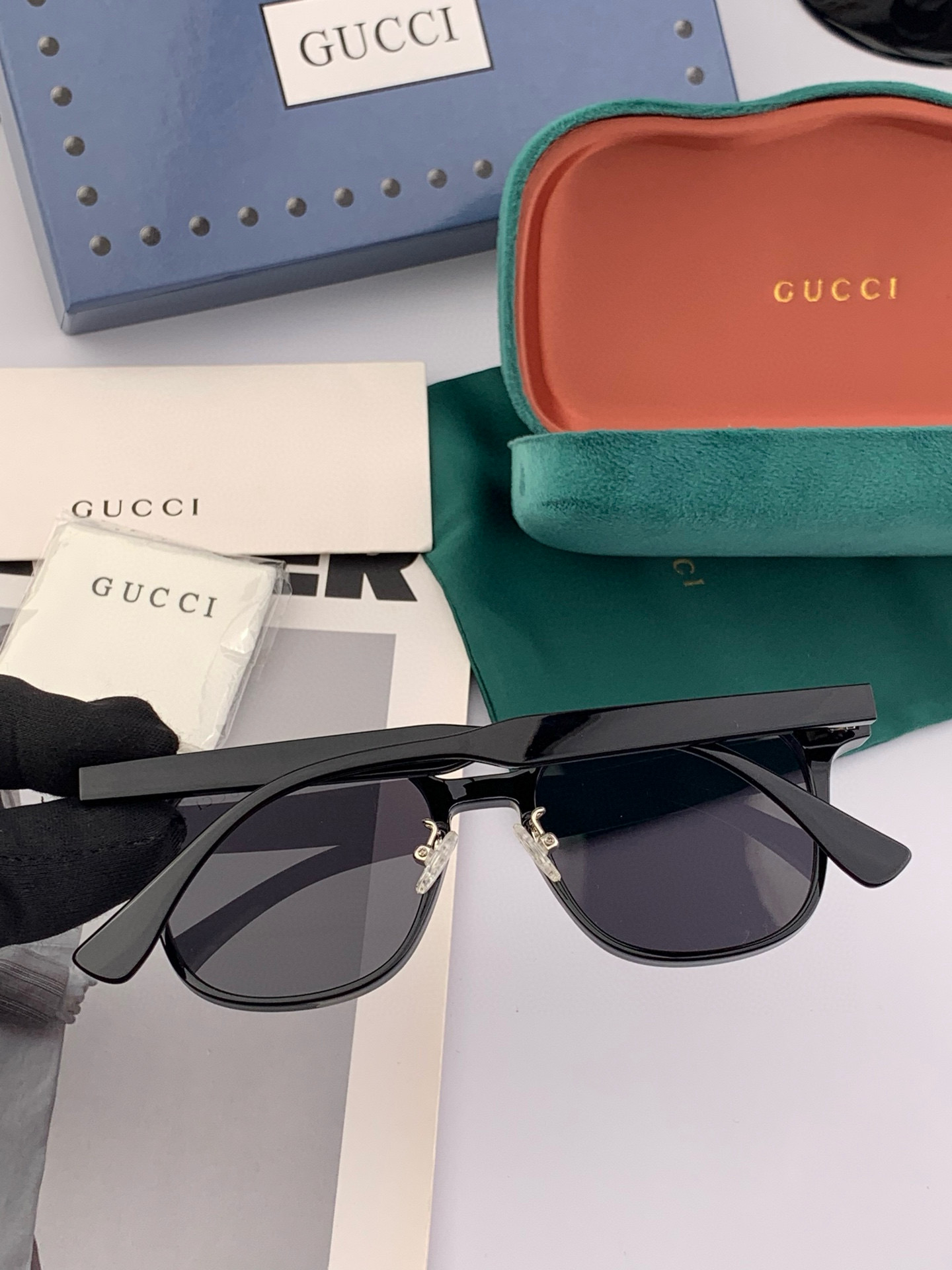 【TR偏光系列】情侣款 Gucci 经典的方框设计，不挑脸型，无论搭配大衣还是连衣裙都非常显气质高清偏光