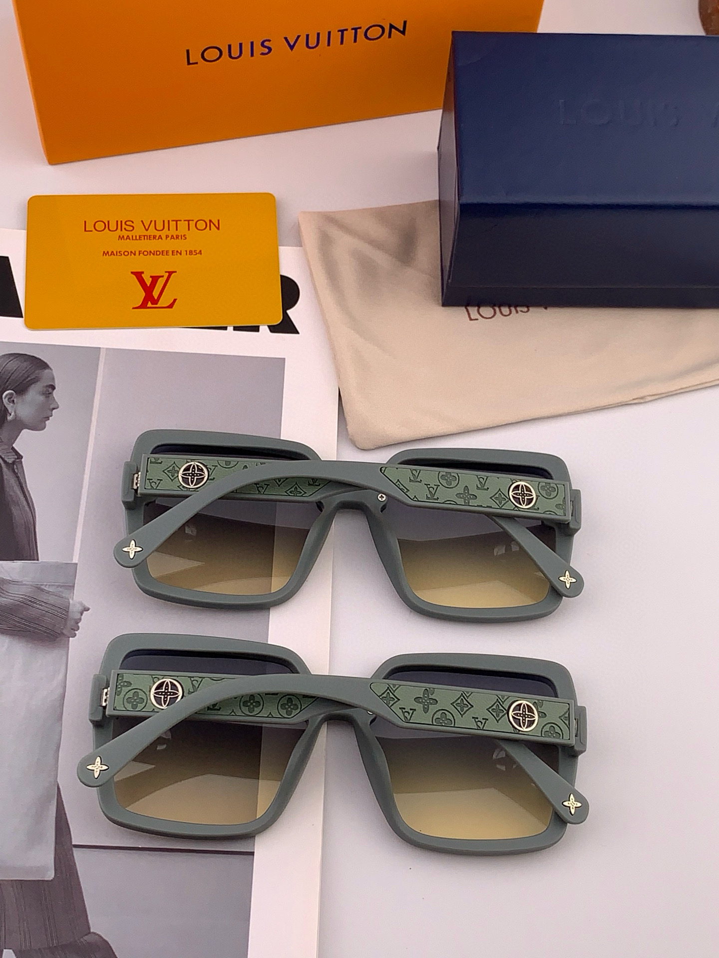 【TR偏光系列】lv大框太阳镜墨镜经典的方框设计，不挑脸型，无论搭配大衣还是连衣裙都非常显气质偏光镜片预