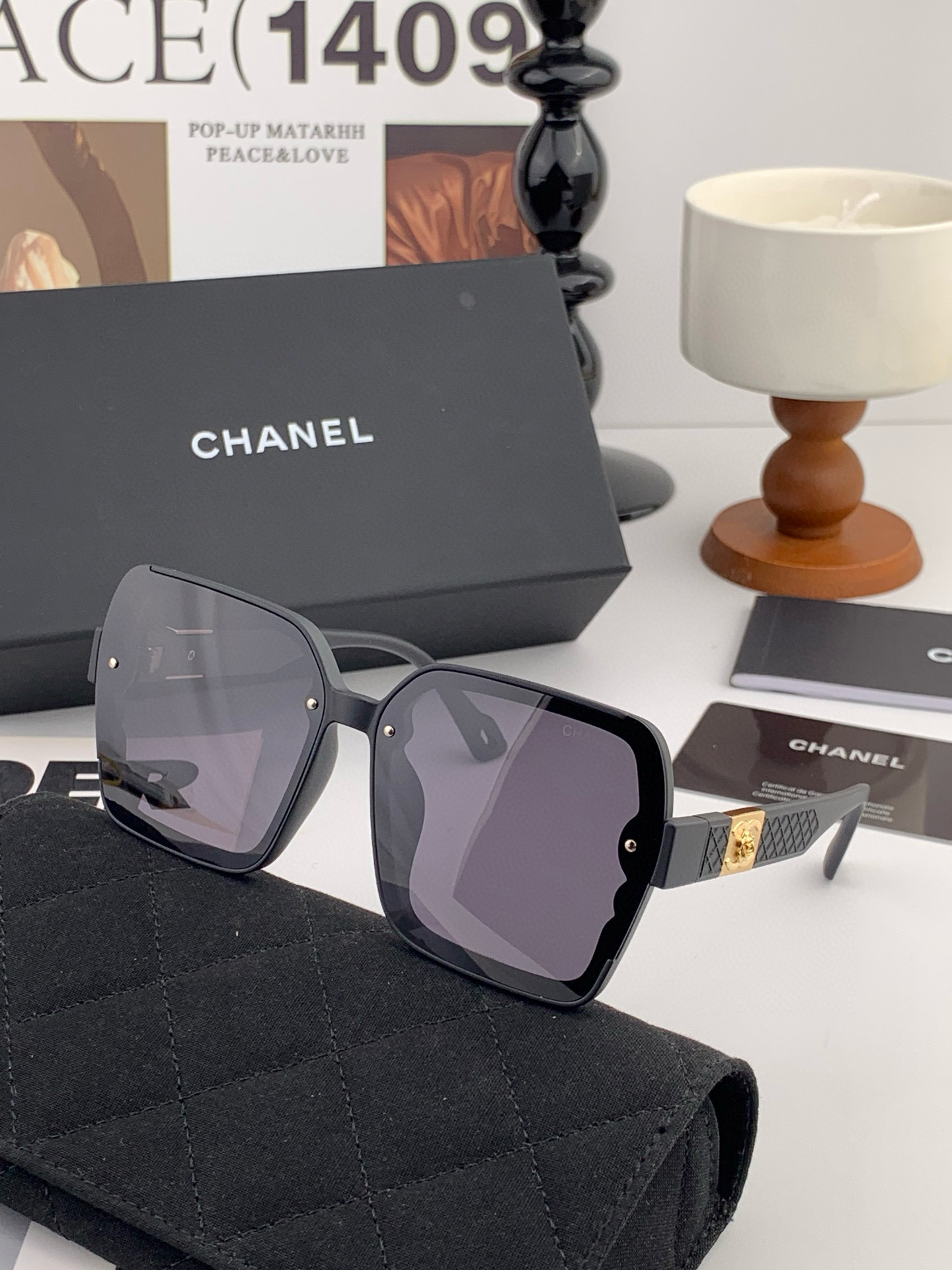 【CHANEL】香奈儿 2025新款潮流爆款 时尚方框太阳镜 佩戴舒适 网红潮款墨镜 女士高清加厚偏光太