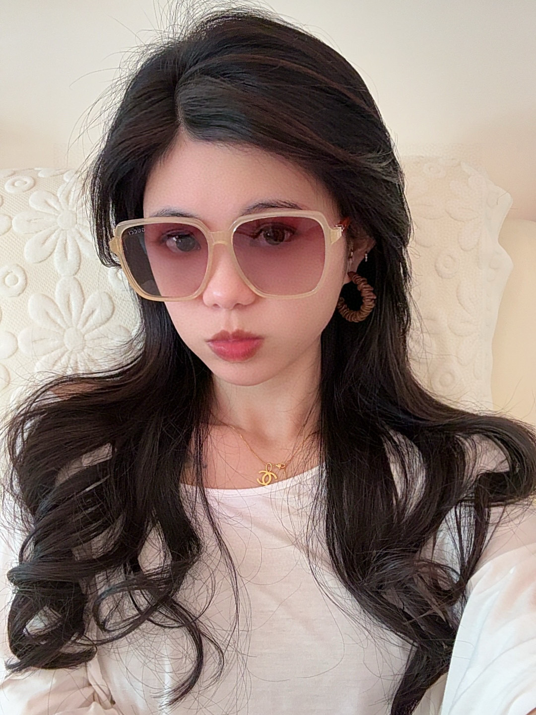 Gucci古奇 新款连体驶驾镜墨镜出行必众备多明星同款 太阳镜 男女太士阳镜飞行 型号：G6358