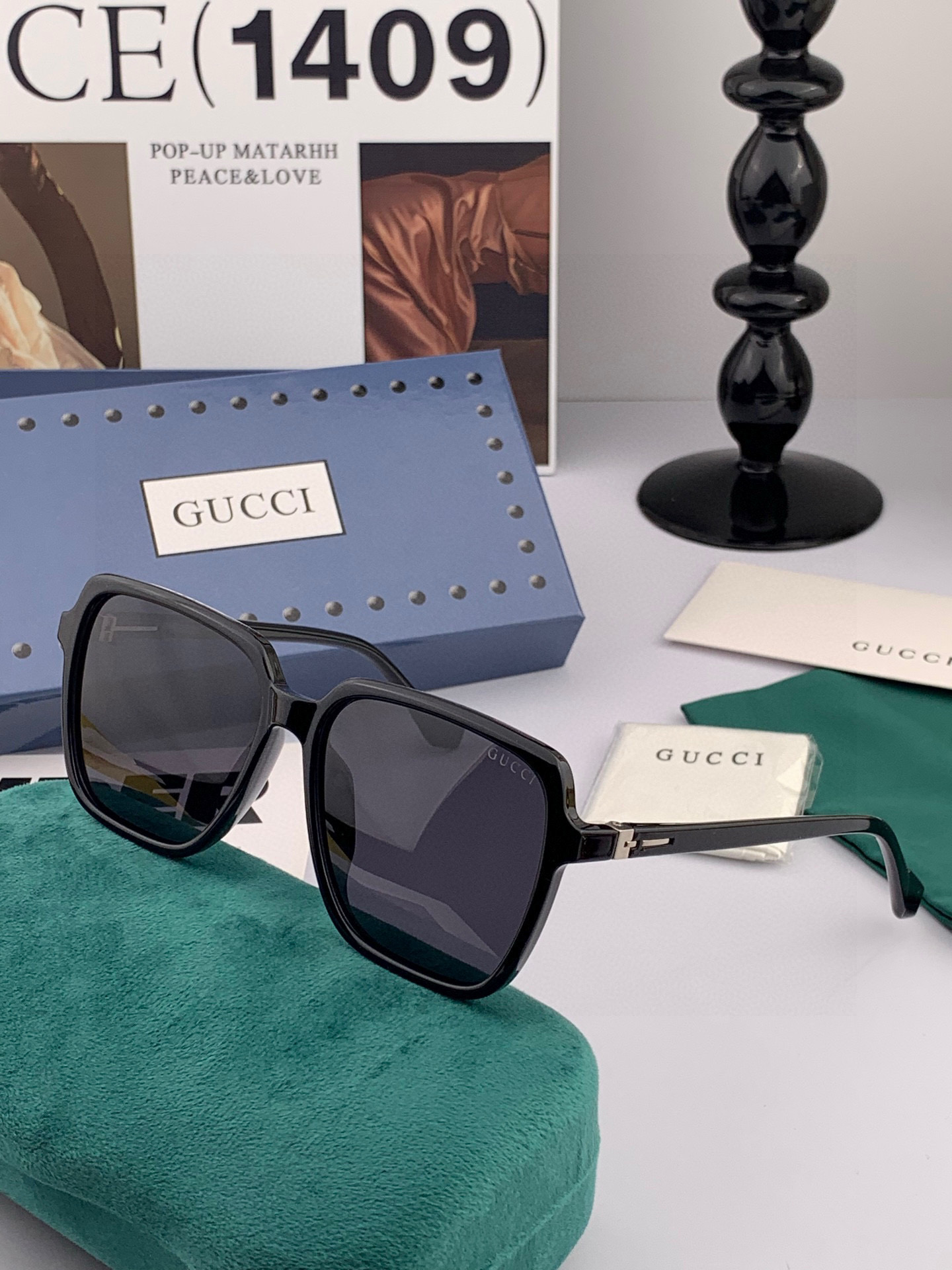 Gucci古奇 新款连体驶驾镜墨镜出行必众备多明星同款 太阳镜 男女太士阳镜飞行 型号：G6358