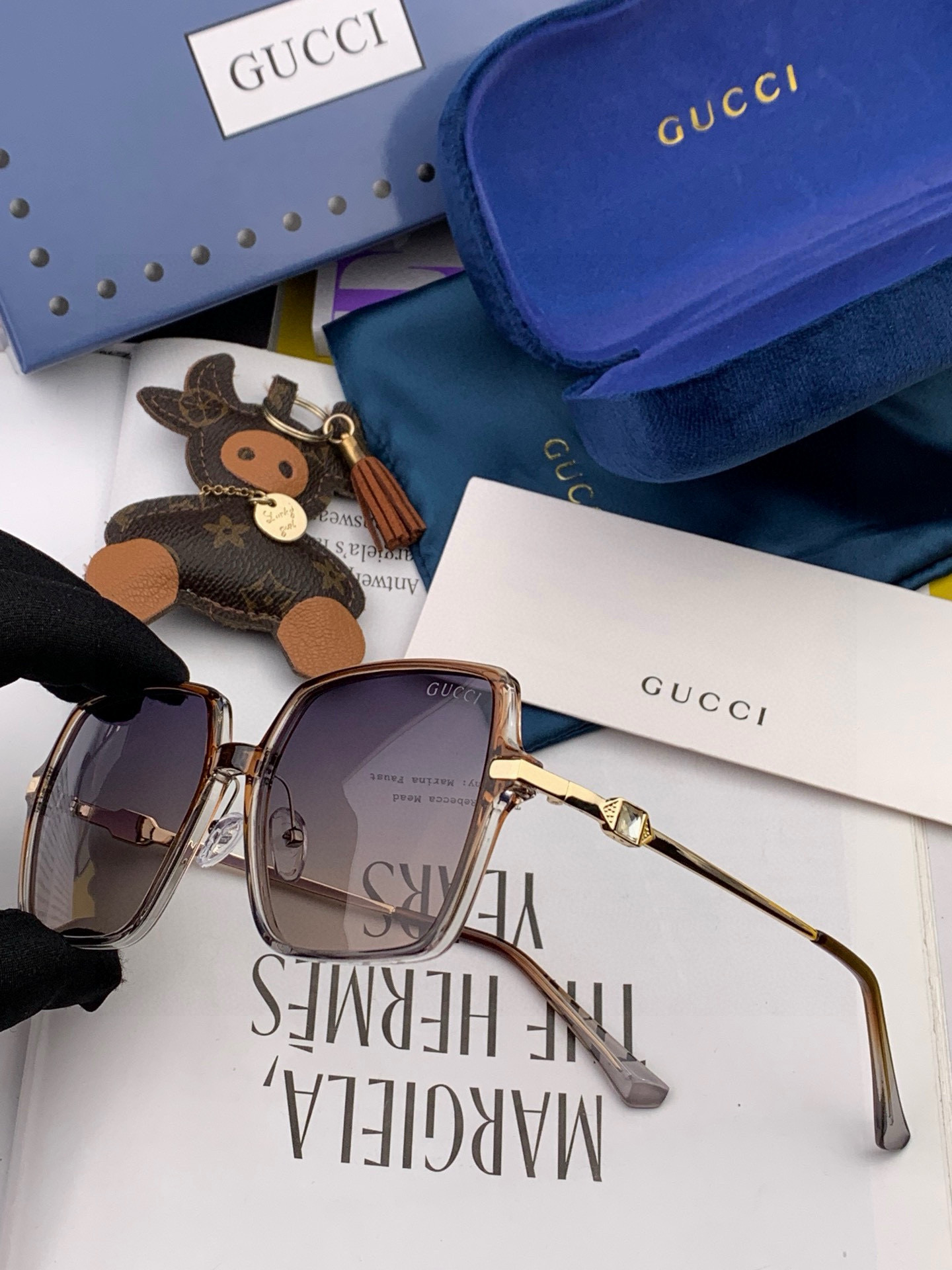 🔺Gucci🔻 古奇2025年新款太阳镜 精致优雅镶钻设计 佩戴舒适值得推荐🔝🔝型号：G1307